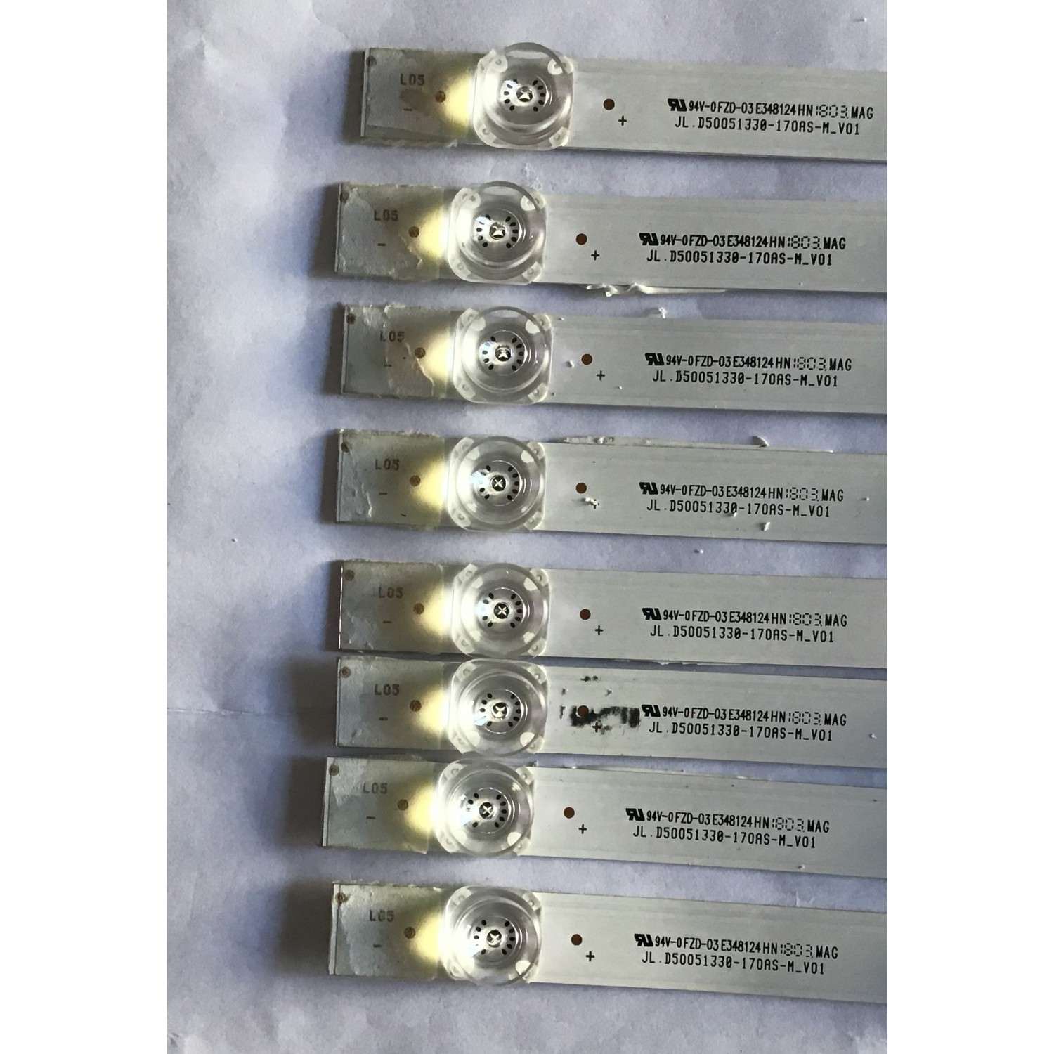 KIT DE LED´S PARA TV POLAROID (8 PIEZAS) / JL.D50051330 / JL.D50051330-170AS-M_V01 / FZD-03 E348124HN / 18AF430 / 203-011-0052H / PANEL V500DJ6-QE1 / MODELO 50T7U - Imagen 4