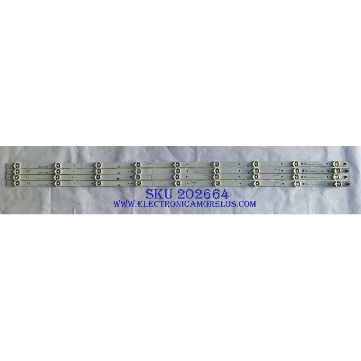 KIT DE LED´S PARA TV HISENSE (4 PIEZAS) / JL.D49091330-003CS-M / 1170367 / 17B 30 B1 D180125 WH / PANEL HD490K3U32-TX\S0\GM\ROH / MODELO 49H6E