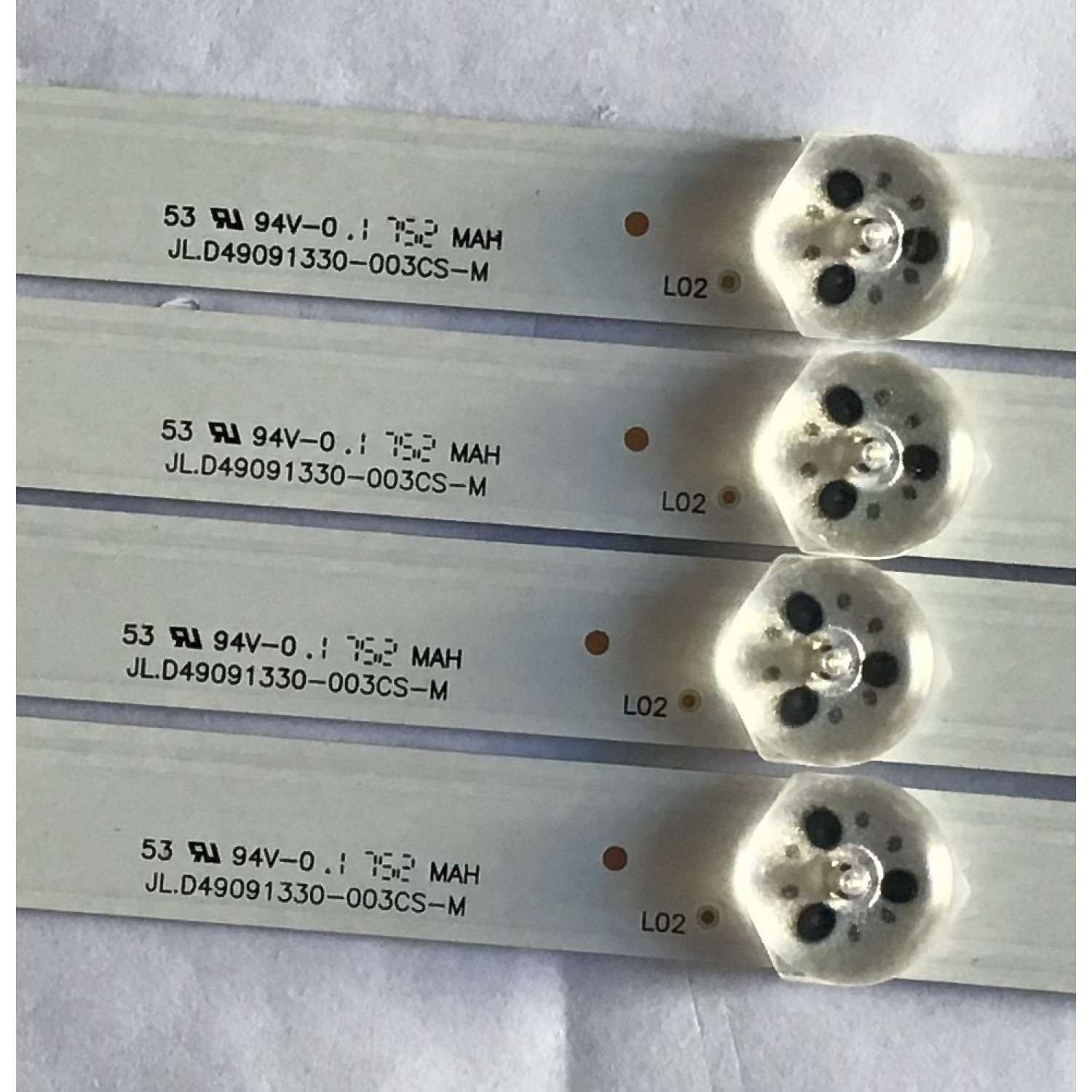 KIT DE LED´S PARA TV HISENSE (4 PIEZAS) / JL.D49091330-003CS-M / 1170367 / 17B 30 B1 D180125 WH / PANEL HD490K3U32-TX\S0\GM\ROH / MODELO 49H6E - Imagen 2
