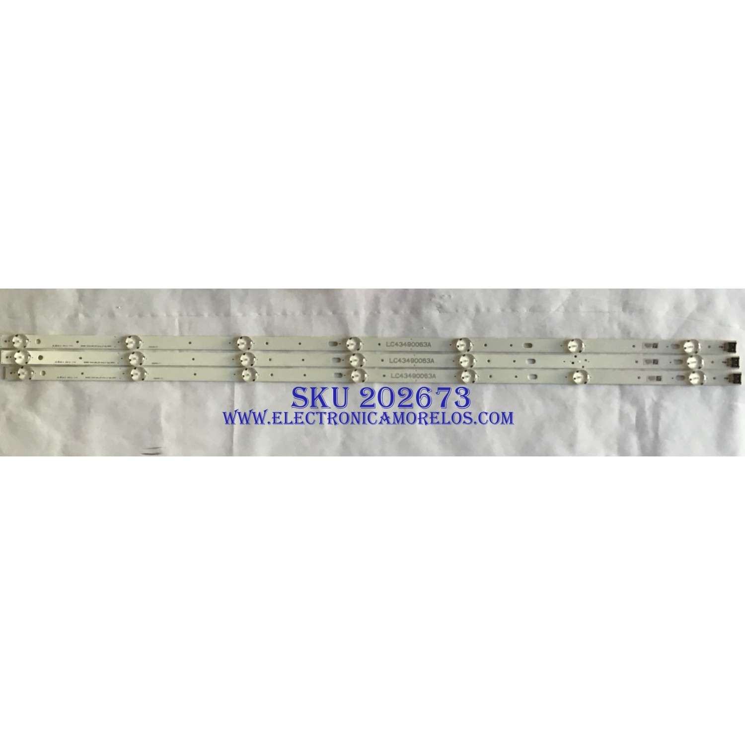 KIT DE LED´S PARA TV LG (3 PIEZAS) / LC43490063A / 43INCH UHD_LED Array_A-Type_161024 / PANEL NC430DGG-AAFX3 / MODELO 43UJ6300-UA BUSYLJM