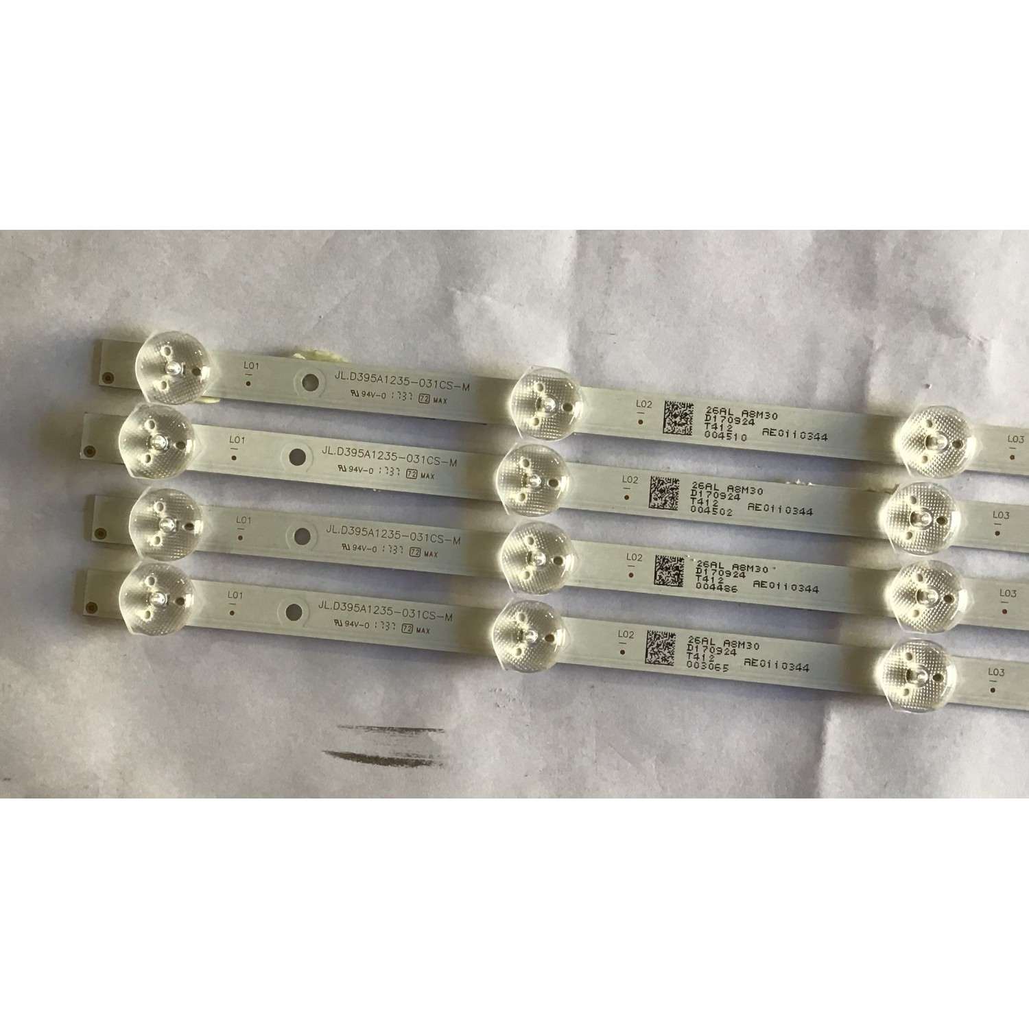 KIT DE LED´S PARA TV RCA (4 PIEZAS) / AE0110344 / JL.D395A1235-031CS-M / D170924 / 26AL  A8M30 / PANEL LSC400HN08 / MODELO RLDEDV4001-A-C A1709 - Imagen 3