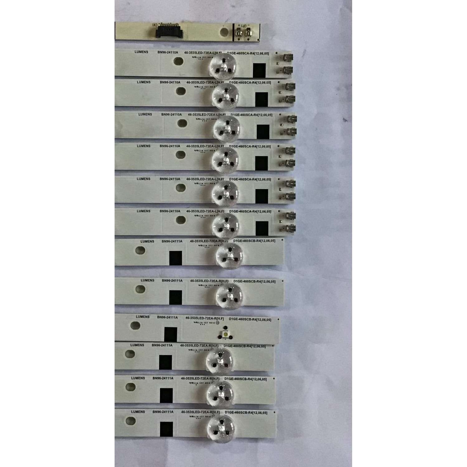 KIT DE LED'S PARA TV (12 PIEZAS) / BN96-24110A / BN96-24111A / 46-3535LED-72EA-L / 46-3535LED-72EA-R / D1GE-460SCA-R4 / D1GE-460SCB-R4 / PANEL LTJ460HN10-V / MODELOS UN46EH6030MXZL / UE46EH6030WXZG / LH46MDCPLGA/ZA SS01 / MODELOS EN DESCRIPCIÓN - Imagen 2