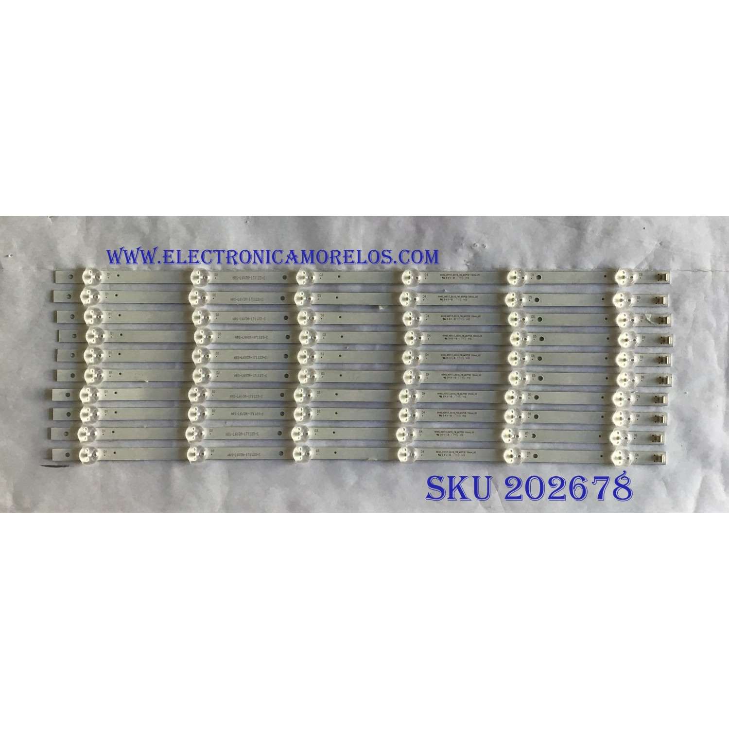 KIT DE LED´S PARA TV SEIKI (10 PIEZAS) / NH49_49Y17_6X10_1W_MCPCB / HRS-L6V3M-171123-C / NH49_49Y17_6X10_1W_MCPCB  10MM_V0 / PANEL LSC49FN02-H03 / MODELO SC-49UK700N