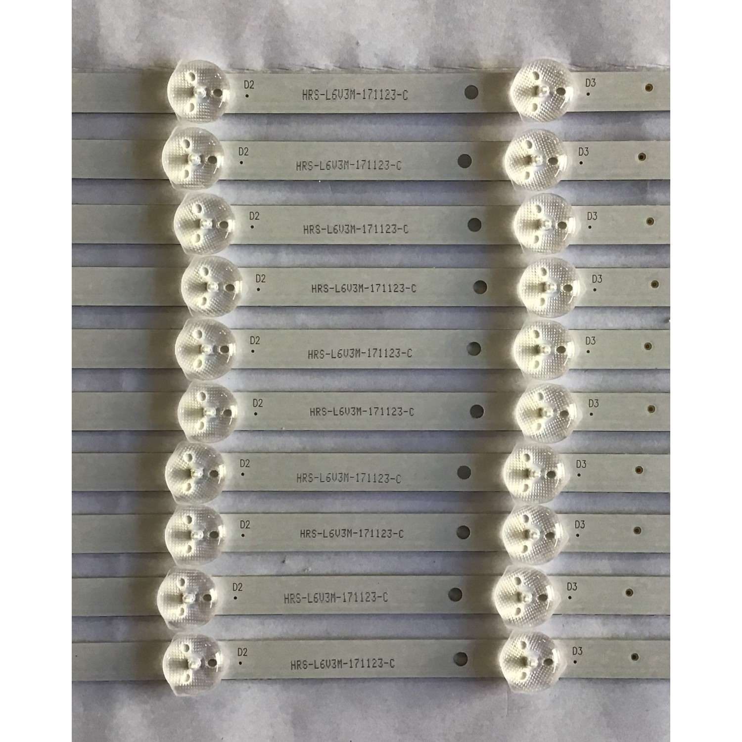 KIT DE LED´S PARA TV SEIKI (10 PIEZAS) / NH49_49Y17_6X10_1W_MCPCB / HRS-L6V3M-171123-C / NH49_49Y17_6X10_1W_MCPCB  10MM_V0 / PANEL LSC49FN02-H03 / MODELO SC-49UK700N - Imagen 4