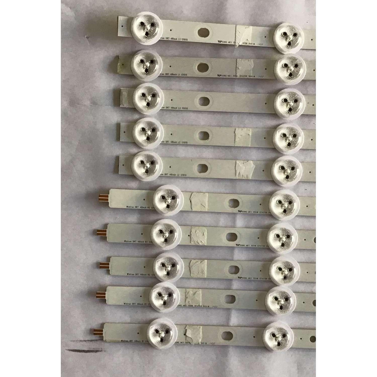 KIT DE LED´S PARA TV VIZIO(10 PIEZAS)/5638005B81G/DRT 48INCH L1 131015/DRT 48INCH L2 131015/PANEL LSC480HM01-G01/MODELO E480I-B2 LWZQPOCQ/NOTA IMPORTANTE:KIT CUENTA ORIGINALMENTE DE 12 PIEZAS ((INCOMPLETO SOLO 10 PIEZA)) - Imagen 2