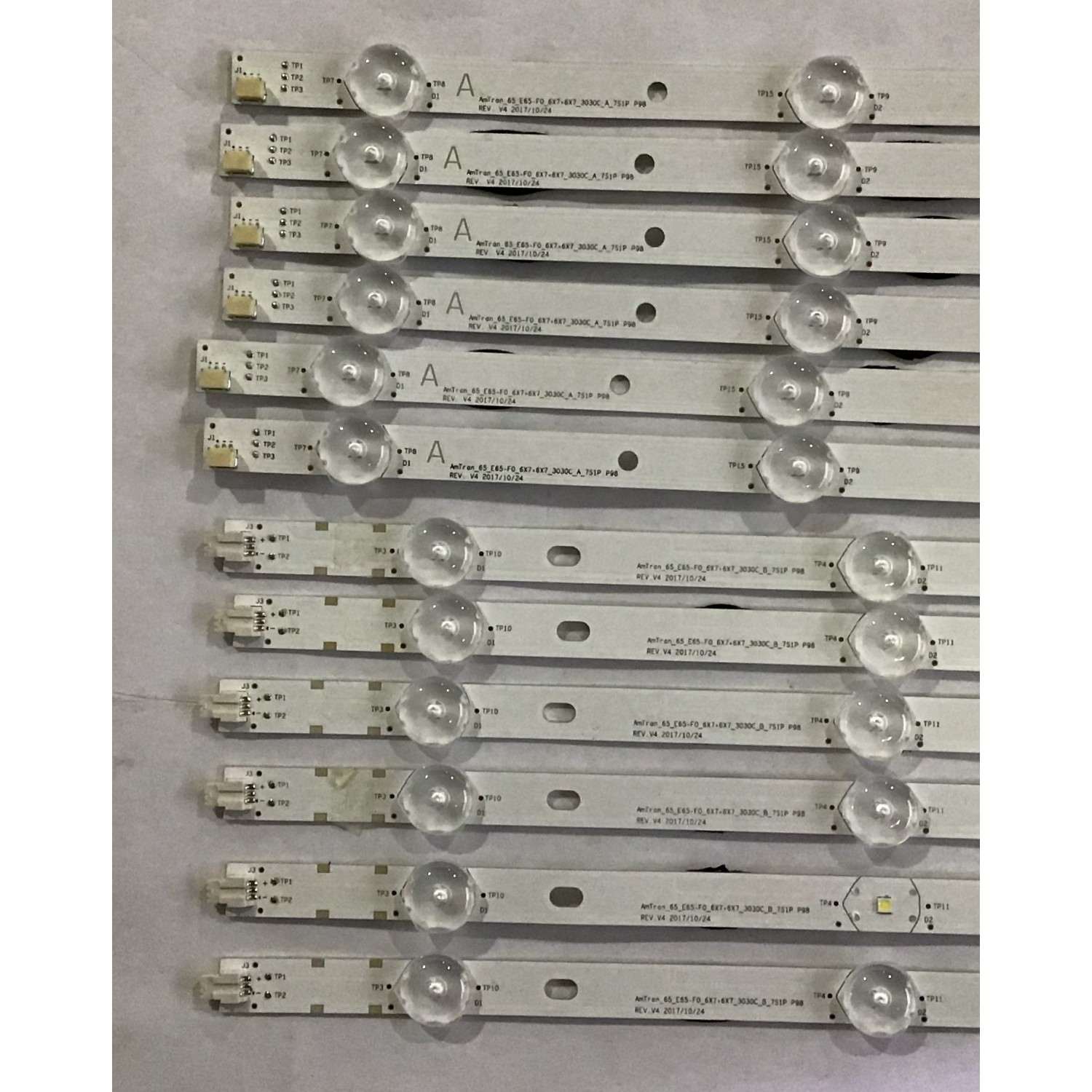 KIT DE LED´S PARA TV VIZIO (12 PIEZAS) / CS-MCPCB-150 / AMTRAN_65_E65_F0_6X7+6X7_3030C_A_7S1P REV.V4 / 0981010DCF / 0262201CNDM65D930 / BA2J-DXMU-2-1 / PANEL LSC650N04-J01 / MODELO E65-F0 - Imagen 2
