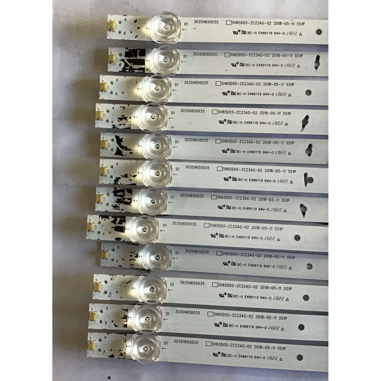 KIT DE LED´S PARA TV HISENSE (12 PIEZAS) / 303SH650035 / SH65D05-ZC23AG-02 / L2_U51_L2_F5_CDM_S5_1_R10_S4K / PANEL HD650S1U51-L2\S0\GM\ROH / MODELOS 65R6E / 65R6070E - Imagen 2