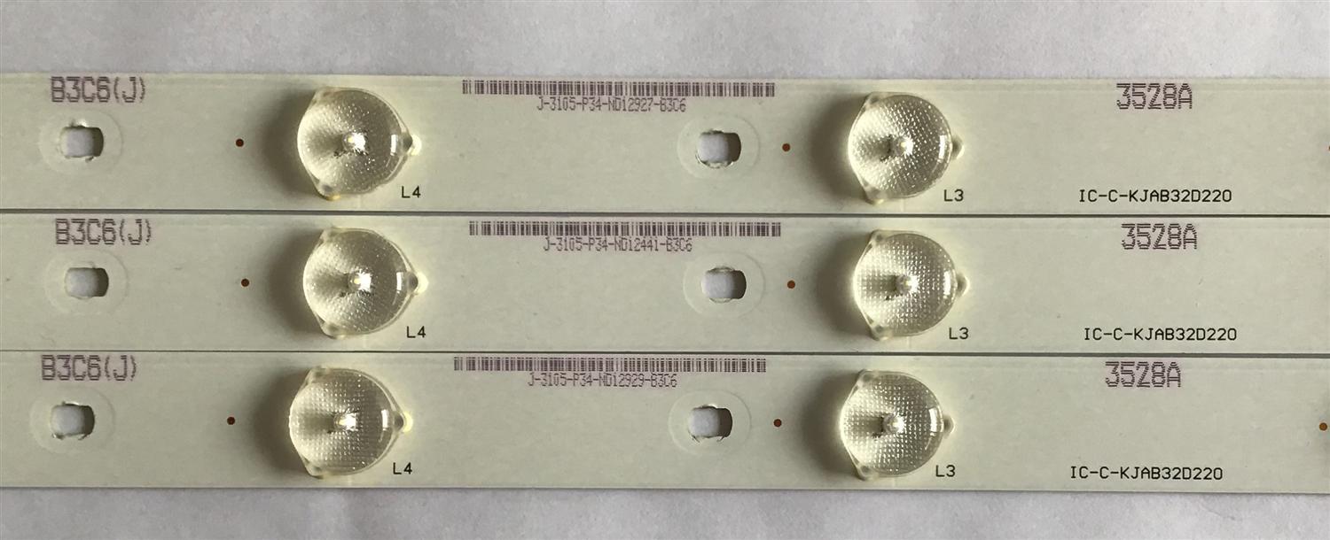 KIT DE ED'S PARA TV RCA (3 PIEZAS) IC-C-KJAB32D220 / PANEL T320HVN05.2-12V / MODELO LED32B30RQD  - Imagen 2