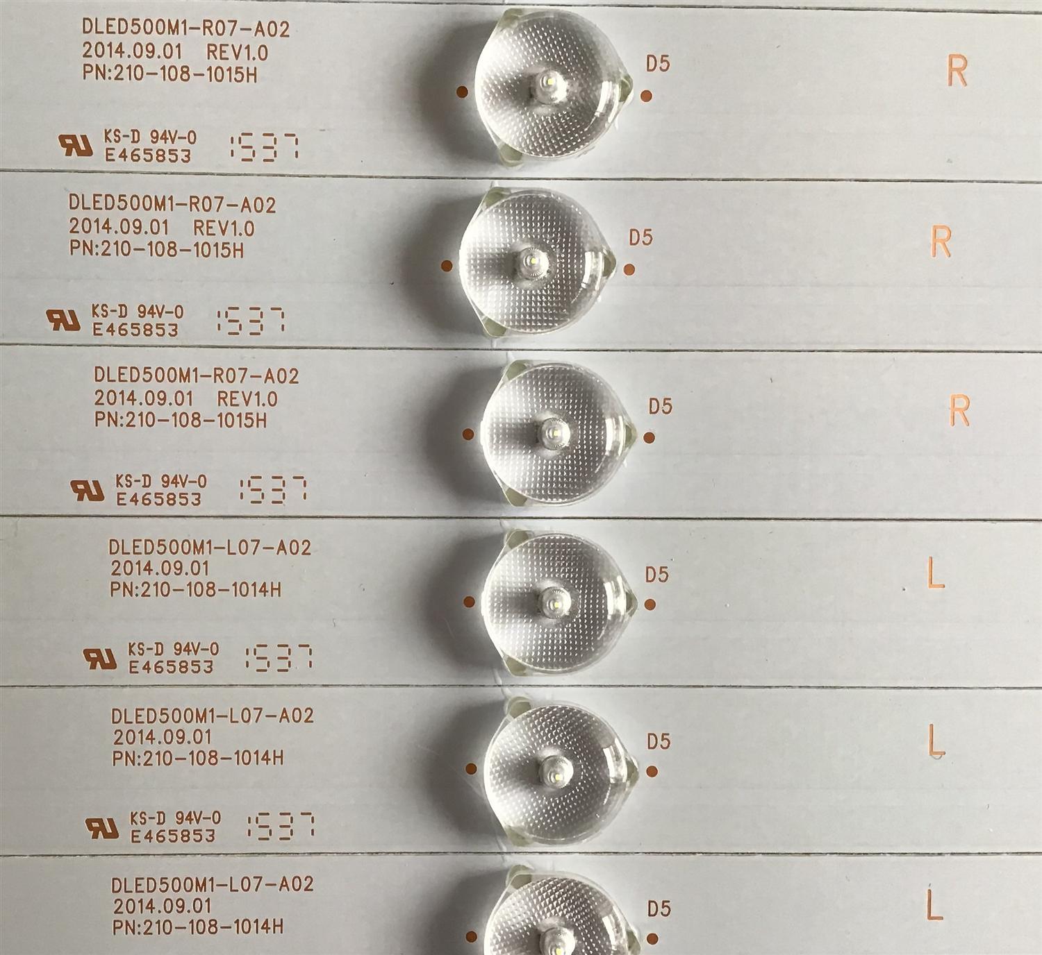 KIT DE LED'S PARA TV POLAROID / PROSCAN / (10 PIEZAS) / DLED500M1-L07-A02 / 210-108-1015H / 210-108-1014H / PANEL V500HJ1-PE8 REV.C3 / MODELOS 50GSR3000FA / PLDED5068A-S  - Imagen 2