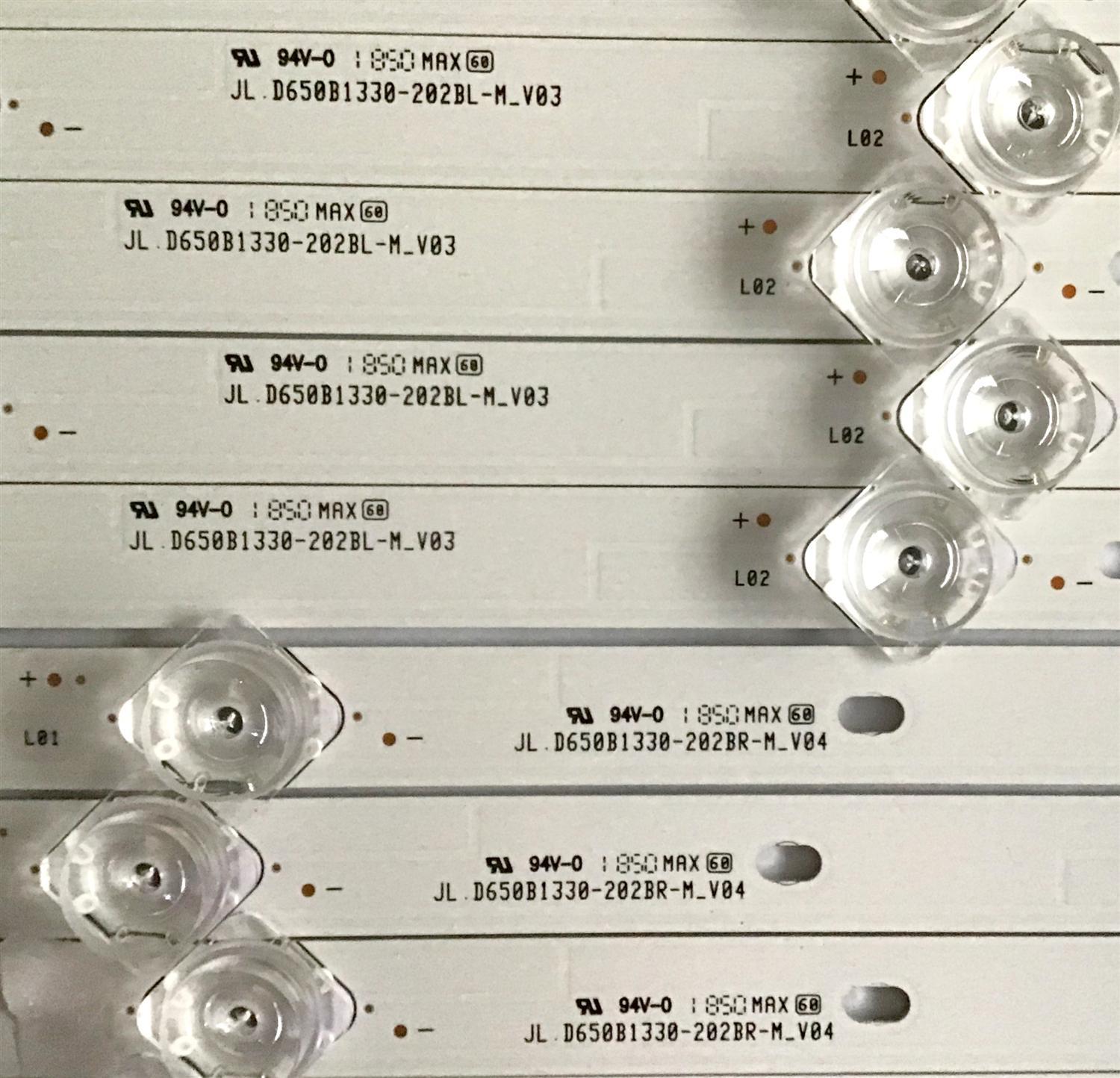 KIT DE LED'S PARA TV VIZIO (12 PIEZAS) NUMERO DE PARTE JL.D650B1330-202B / JL.D650B1330-202BR-M_V04 / JL.D650B1330-202BL-M_V03 / PANEL'S V650DJ4-D03 / V650DJ4-C03 / MODELOS V655-G9 / V655-H19 LINIZCRW / LINIZCNW  / V655-H9 - Imagen 2