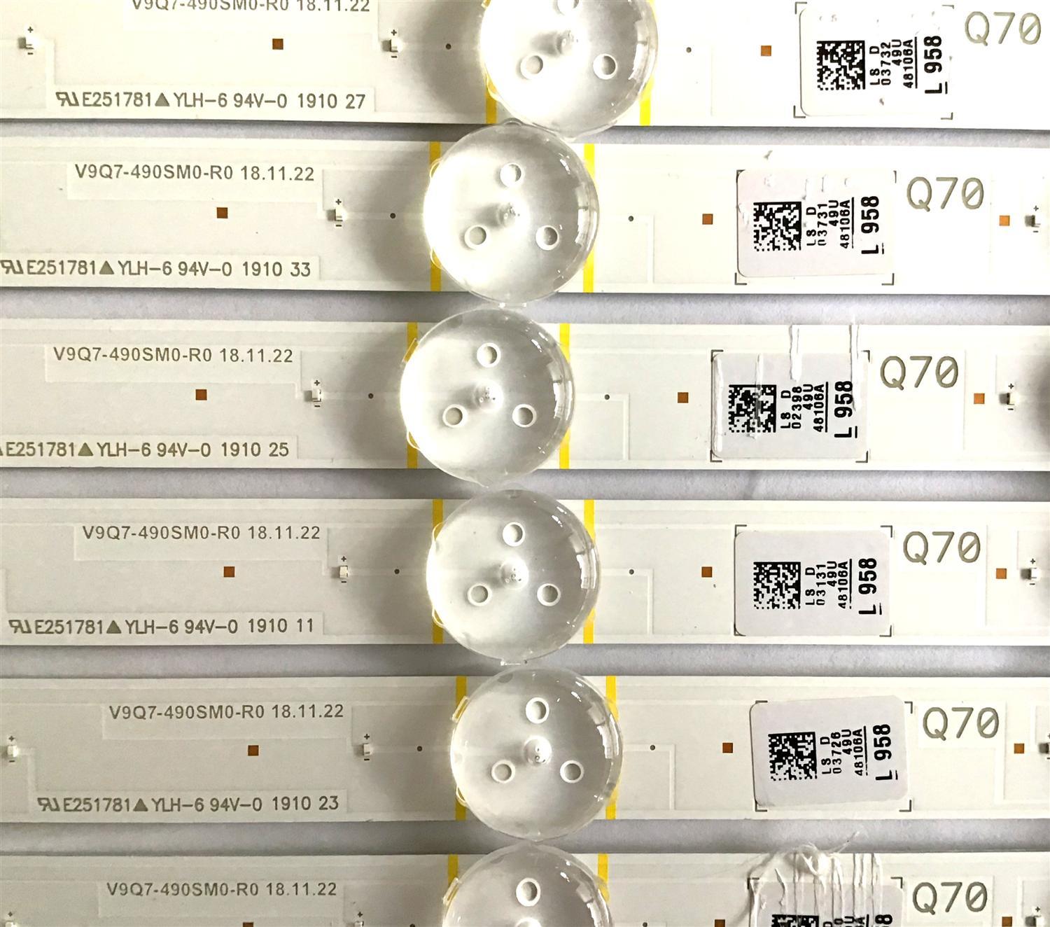 KIT DE LED'S PARA TV SAMSUNG (20 PIEZAS) / BN96-48106A / V9Q7-490SM0-R0 / PANEL CY-TR049HLLV1H / MODELOS QN49Q70RAFXZA FA01 / QE49Q70RATXXU / QE49Q70RATXXH / QN49Q70RAFXZC / QE49Q70RATXXC / QE49Q70RALXXN - Imagen 2