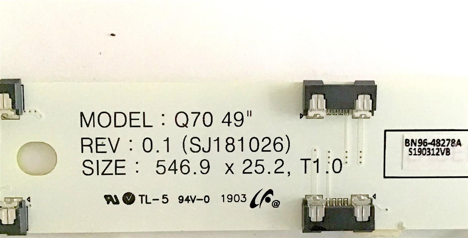 KIT DE LED'S PARA TV SAMSUNG (20 PIEZAS) / BN96-48106A / V9Q7-490SM0-R0 / PANEL CY-TR049HLLV1H / MODELOS QN49Q70RAFXZA FA01 / QE49Q70RATXXU / QE49Q70RATXXH / QN49Q70RAFXZC / QE49Q70RATXXC / QE49Q70RALXXN - Imagen 3