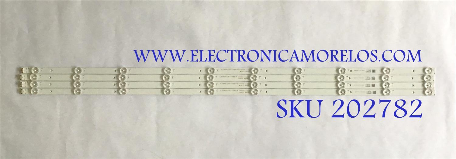 KIT DE LED'S PARA TV POLAROID (4 PIEZAS) / 203-011-0028H / JL.D395A1235-170BS-M / PANEL V400HJ6-PE1 REV.C3 / MODELO 40GSR3000FC