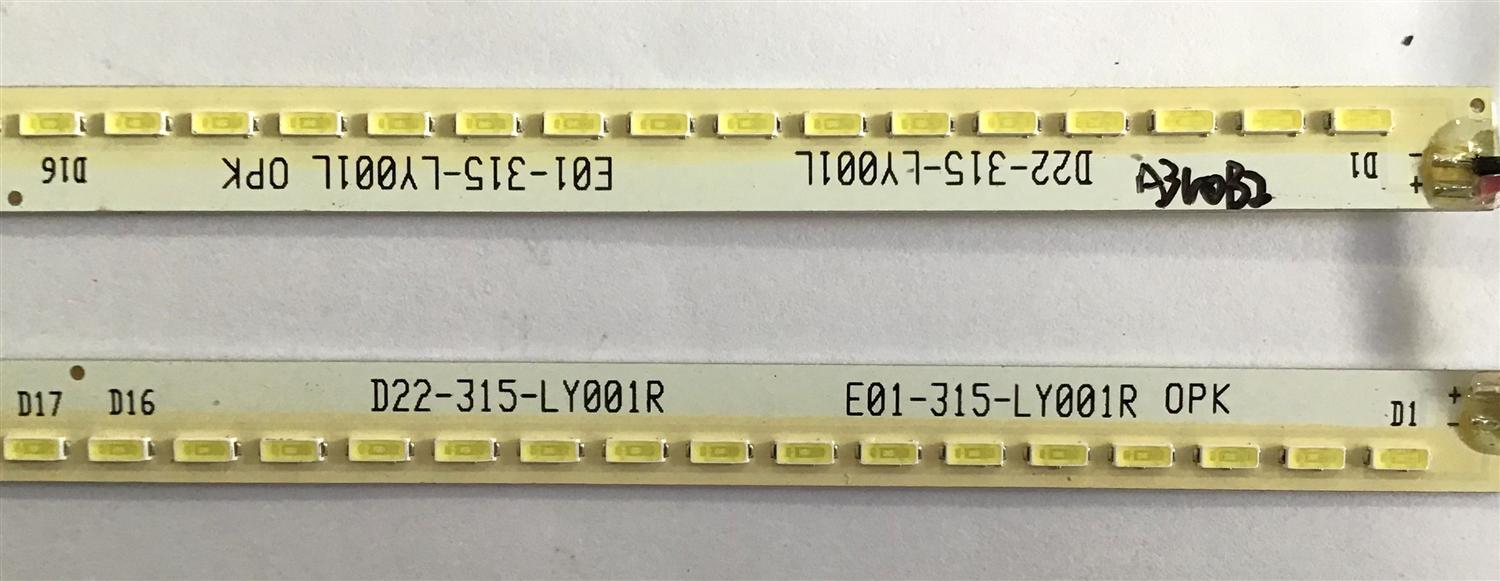 KIT DE LED'S PARA TV (2 PIEZAS) / E01-315-Y001R / D22-315-LY001L / PANEL BO1-315-LY030 / MODELO 32" - Imagen 2