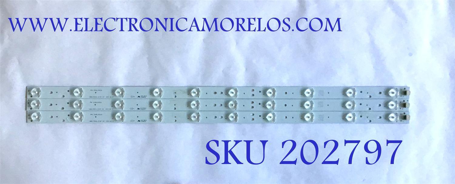 KIT DE LED'S PARA TV ELEMENT (3 PIEZAS) / 303BL315034 / GMBL315D10-ZC14F-04 / PANEL BLD315BA02 / MODELO ELEFT326 K1300