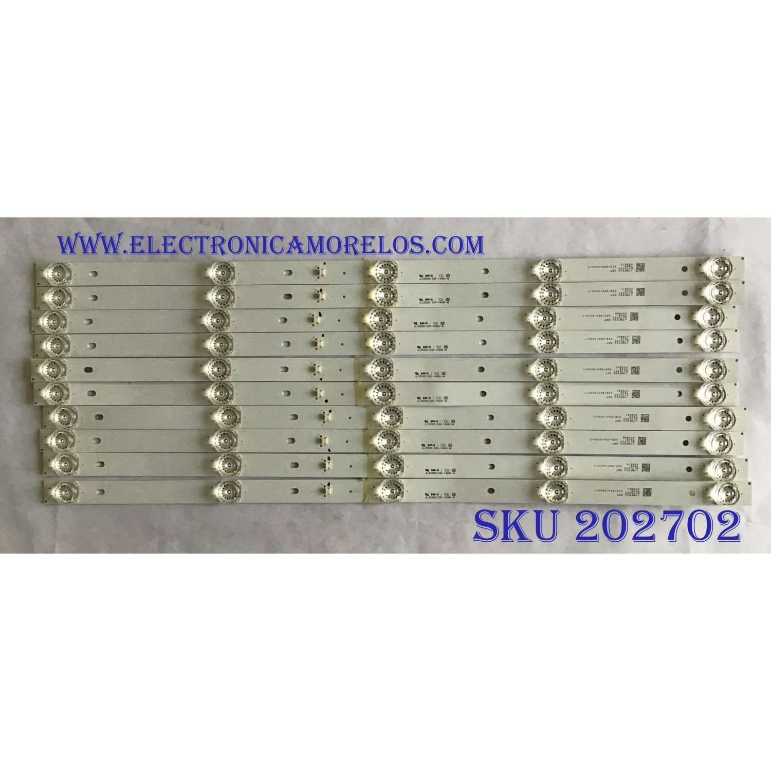 KIT DE LED´S PARA TV GPX (10 PIEZAS) / 035-550-3030-7 / JL.D55051330-140AS / 17AF530 / N170323 / T409 / PANEL LSC550FN18-W / MODELO TU5587B