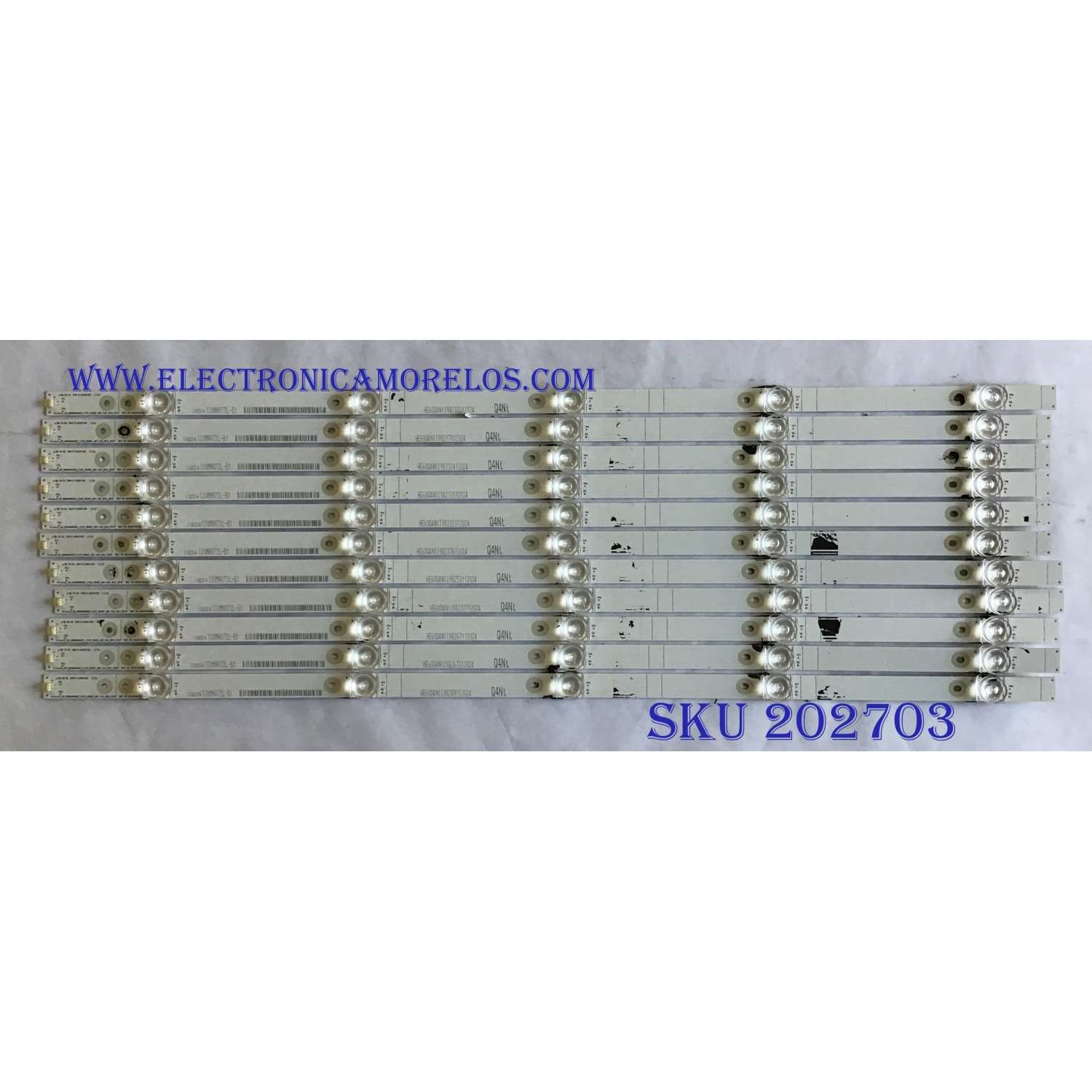 KIT DE LED'S PARA TV HISENSE (11 PIEZAS) / 1182314 / HISENSE_60_HD600N3U22_11X5_3030C_D6T-2D1_W15_55S1P / PANEL HD600N3U22-L2B / HD600N3U22-L2\S6\GM\ROH / MODELOS 60DU6070 /  60RGE