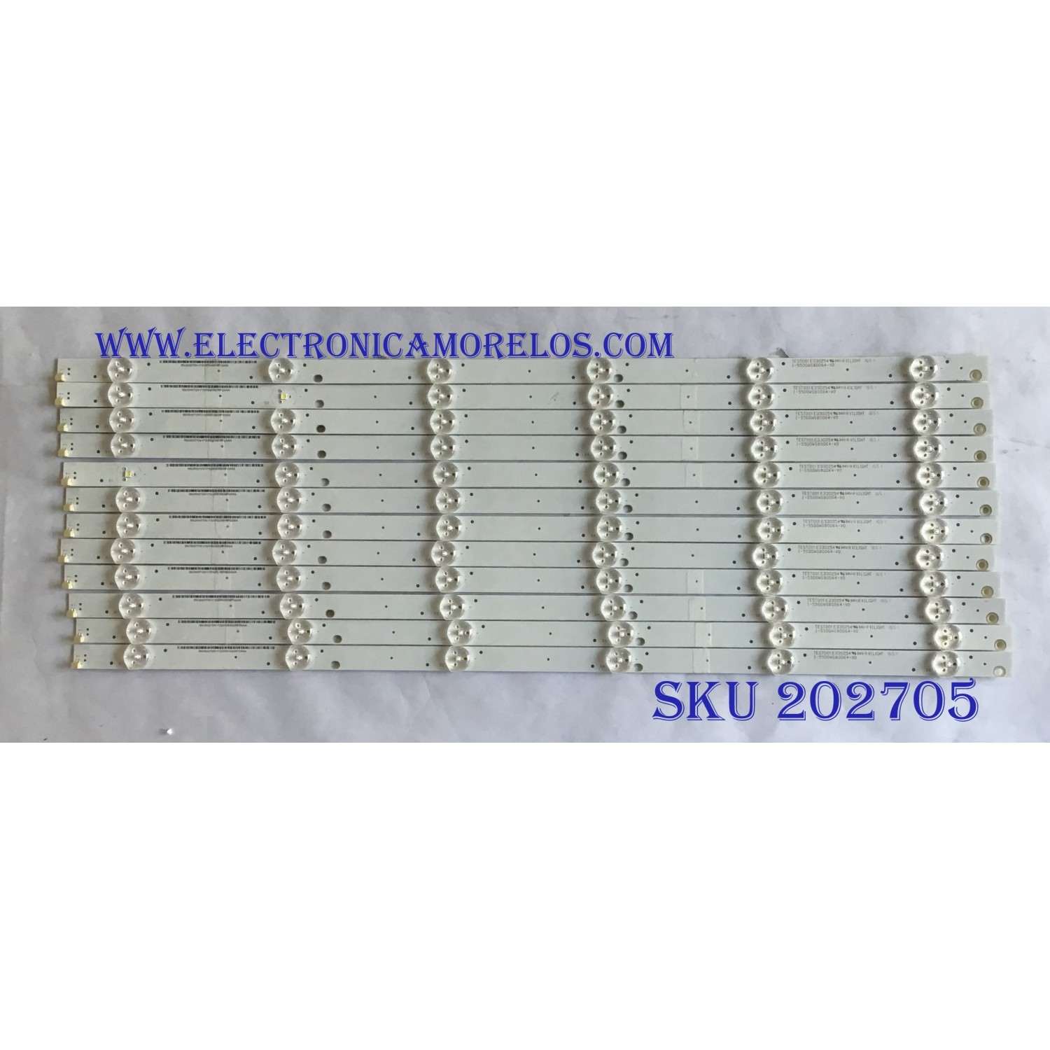 KIT DE LED'S PARA TV VIZIO (12 PIEZAS) / I-5500WS80064-V0 / 56380270341 / PANEL T550HVN08.6 / MODELO D55F-E2 LWZ2VPDT
