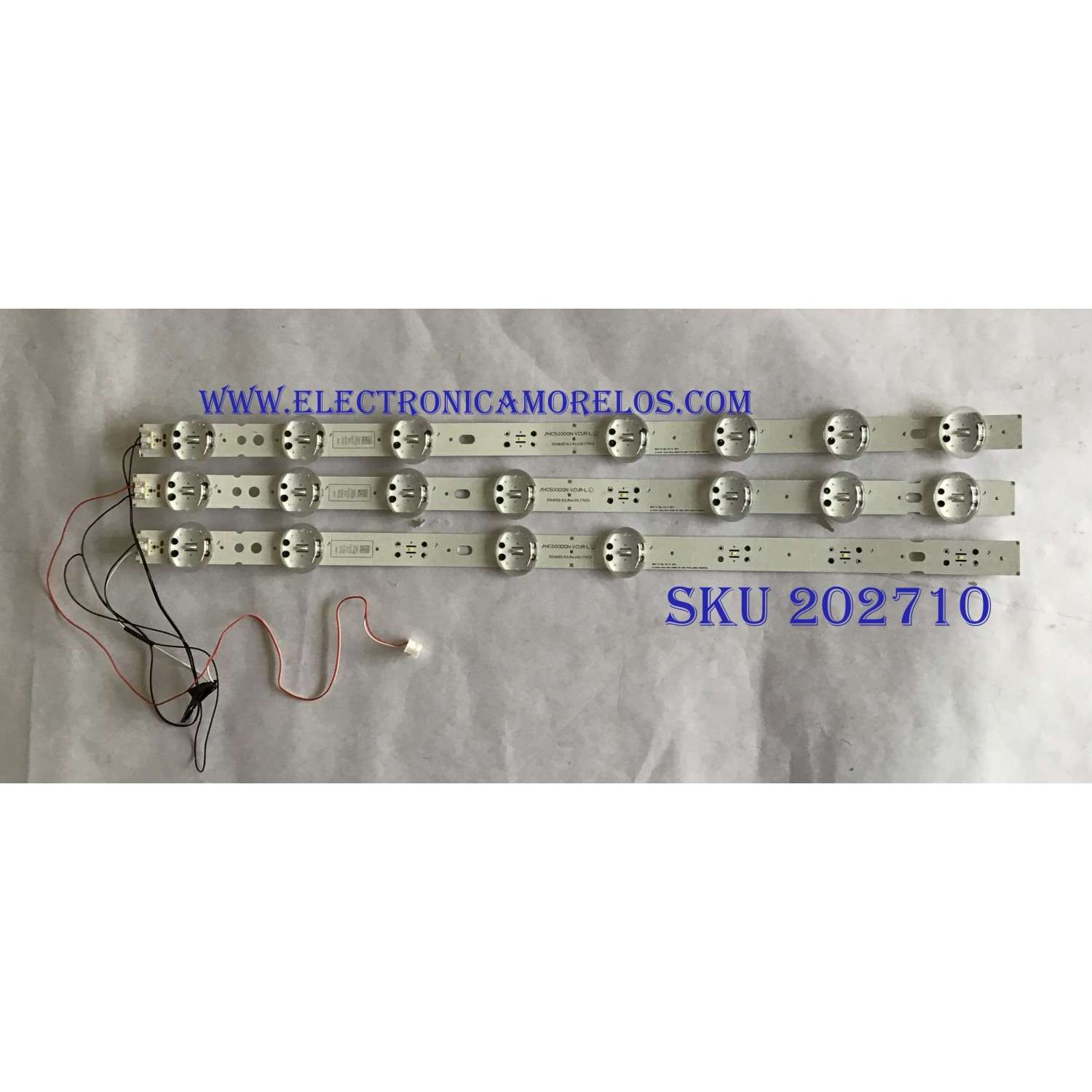 KIT DE LED´S PARA TV LG (3 PIEZAS) / EAV63992802 / HC500DQN-VCUR/L / 50K65/63.REV00.171012 / LG INNOTEK TRIDENT 50INCH 50UK63 LED ARRAY REV0.0_180628 / 3PCM00795A / PANEL NC500DQE / MODELO 50UK6090PUA