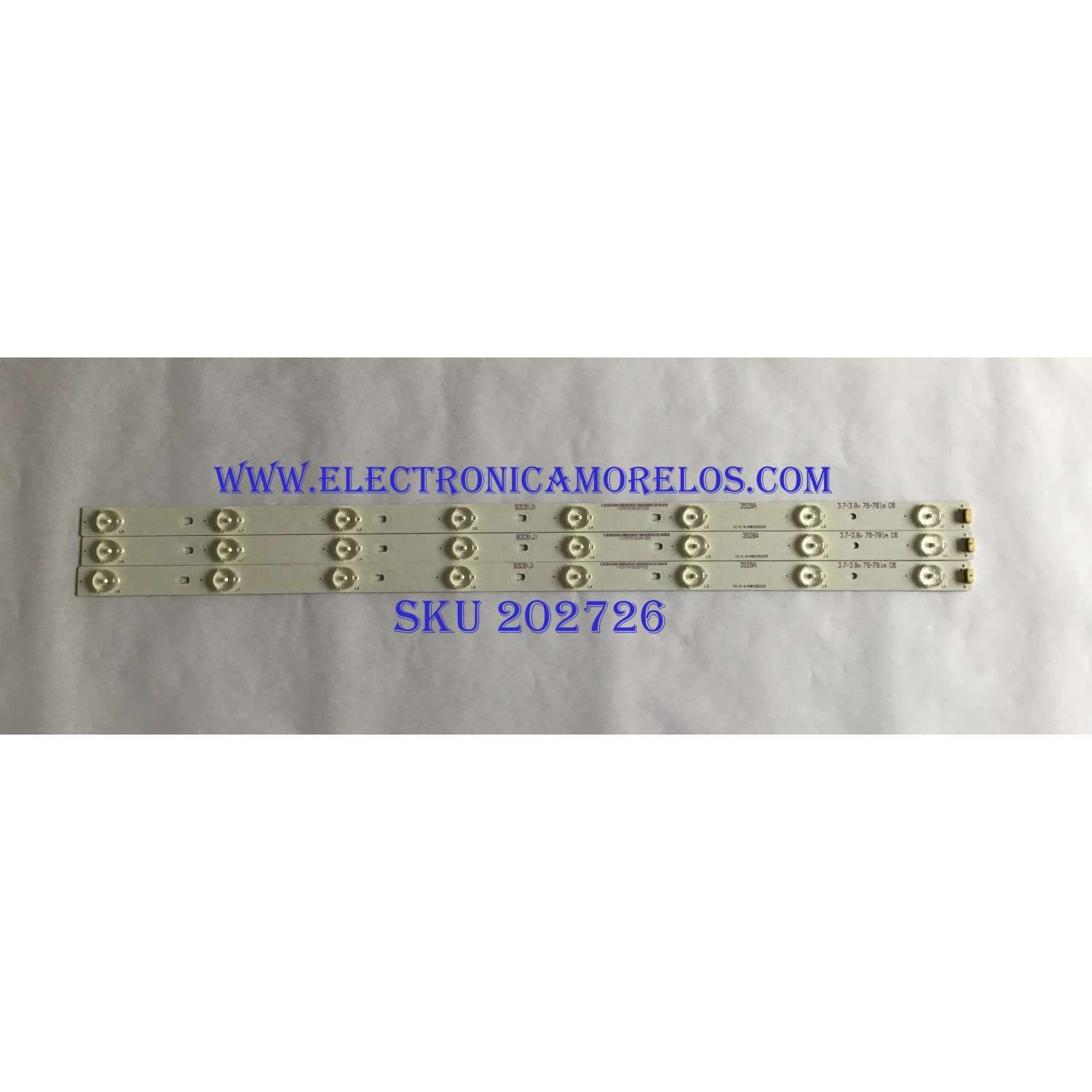 KIT DE ED'S PARA TV RCA (3 PIEZAS) IC-C-KJAB32D220 / PANEL T320HVN05.2-12V / MODELO LED32B30RQD 