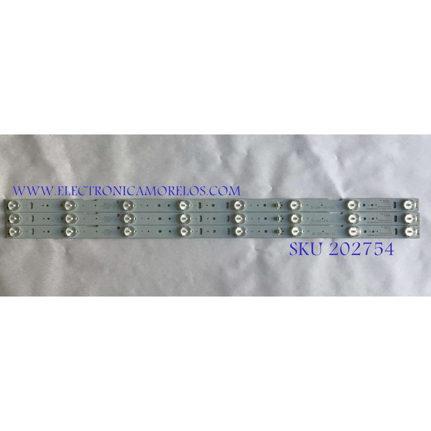 KIT DE LED'S PARA TV UPSTAR (3 PIEZAS) / 303XH320031 / ZH32D08-ZC14F-01 / 31-315-316-33 / MODELO 