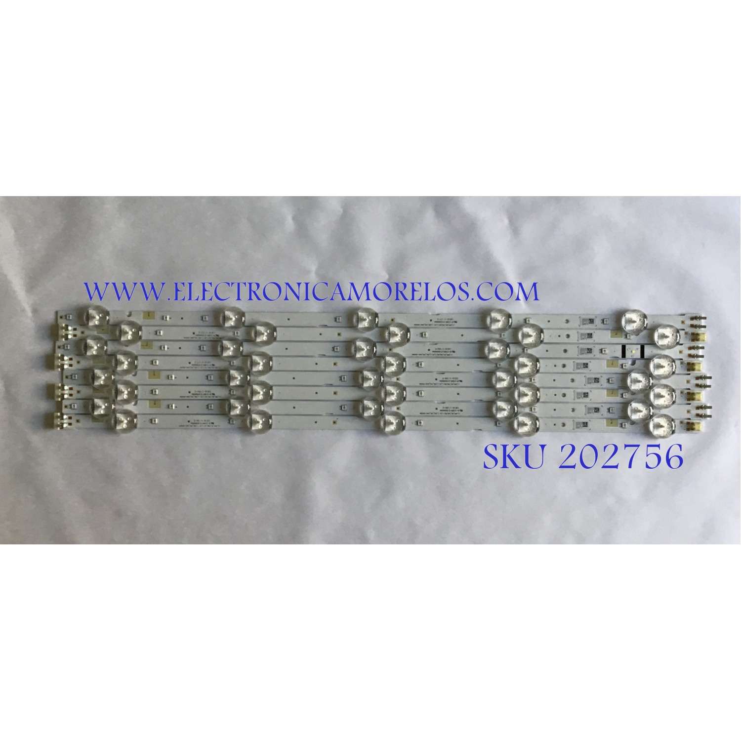 KIT DE LEDS PARA TV SAMSUNG (8 PIEZAS) / BN96-46572A / BN96-46573A / 46572A / 46573A /LM41-00626A / PANEL CY-JN049BGLV4M / MODELO HG49NJ477MFXZA / MAS MODELOS EN DESCRIPCION
