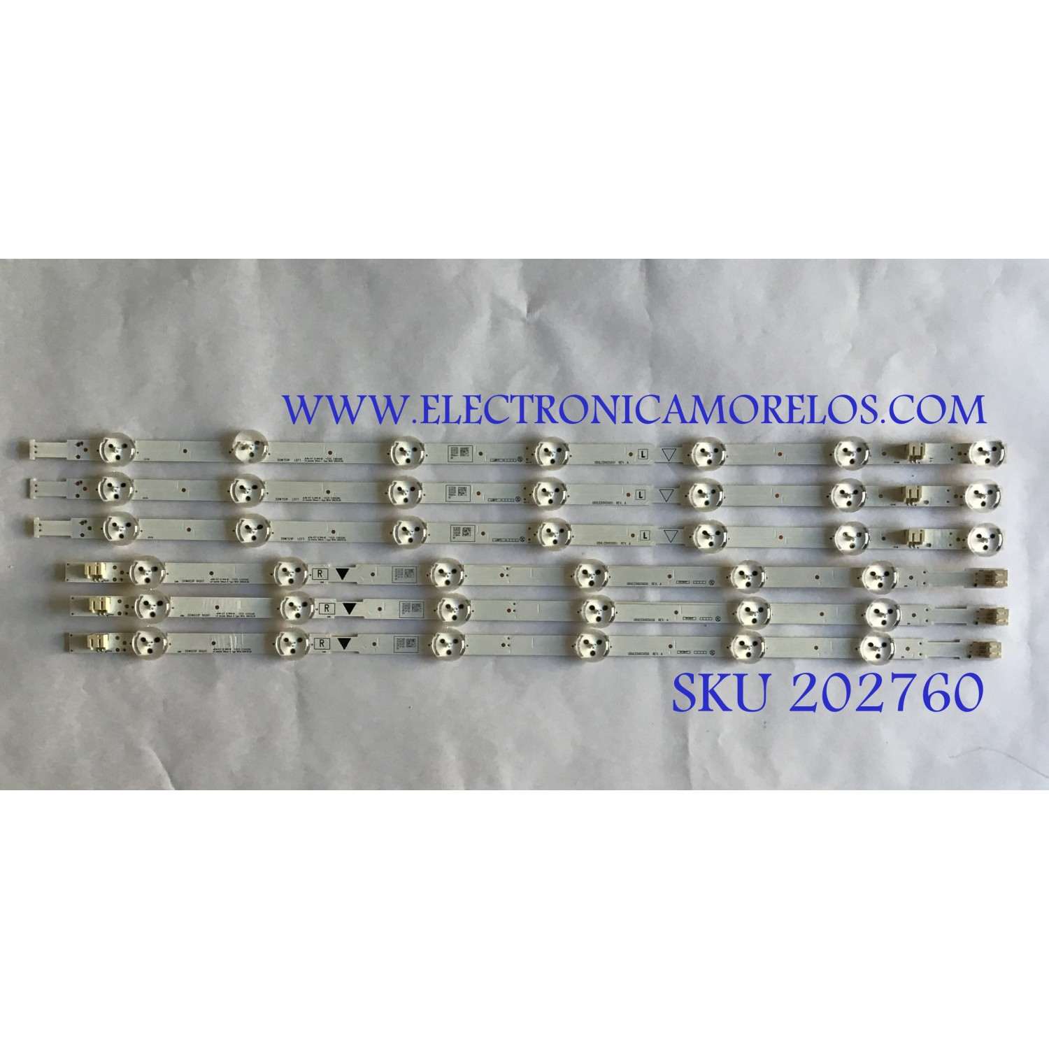 KIT DE LED'S PARA TV EMERSON (6 PIEZAS) / UDULED0GS050 / UDULED0GS051 / PANEL U3DU1XH / MODELO LF501EM6F DS1