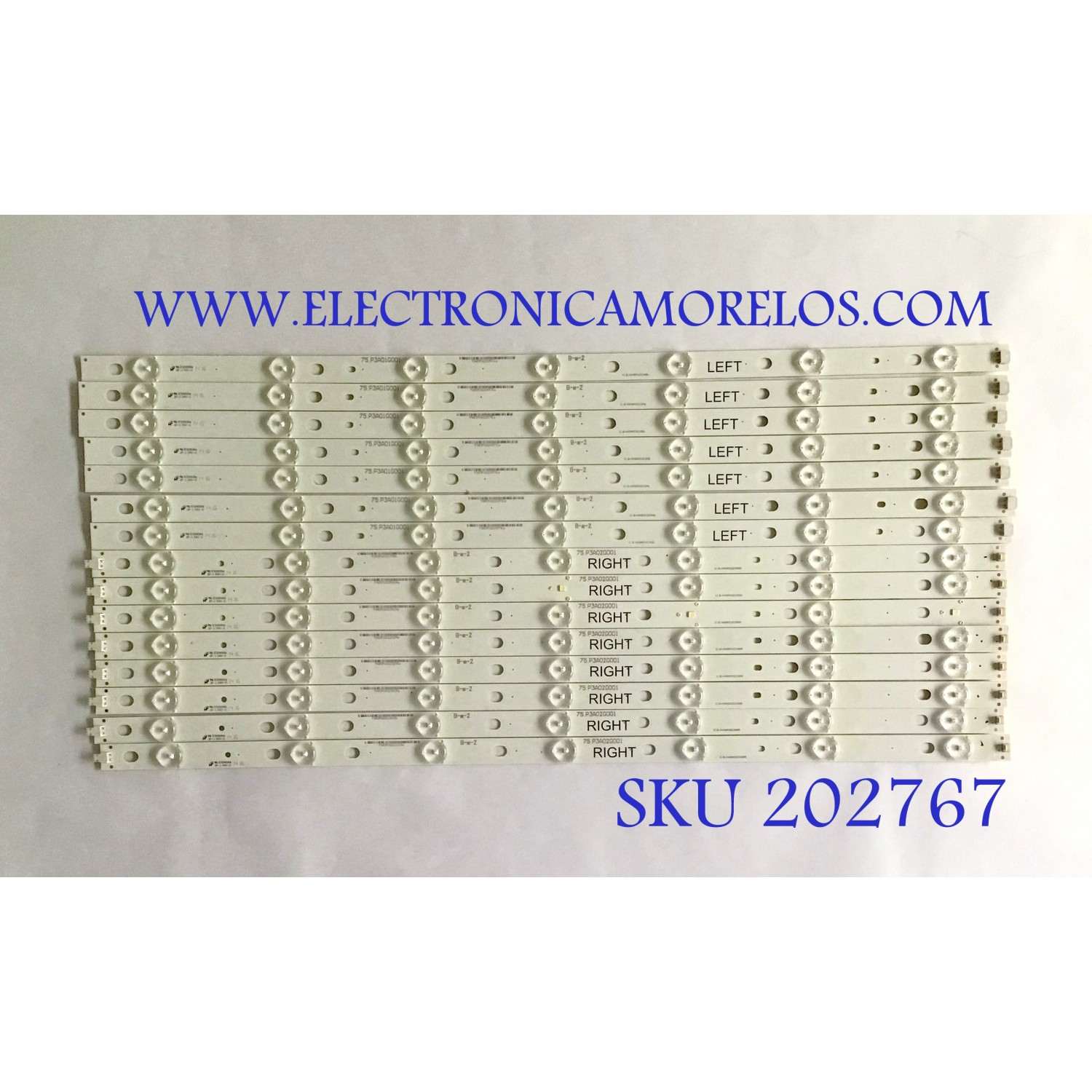 "KIT DE LED'S PANASONIC / IC-B-HWBR55D399L / IC-B-HWBR55D399R / 75.P3A02G001 / 75.P3A01G001 / MODELO TC-55AS680U / NOTA IMPORTANTE : KIT CUENTA ORIGINALMENTE 16 PIEZAS ((INCOMPLETO 15 PIEZAS))	"