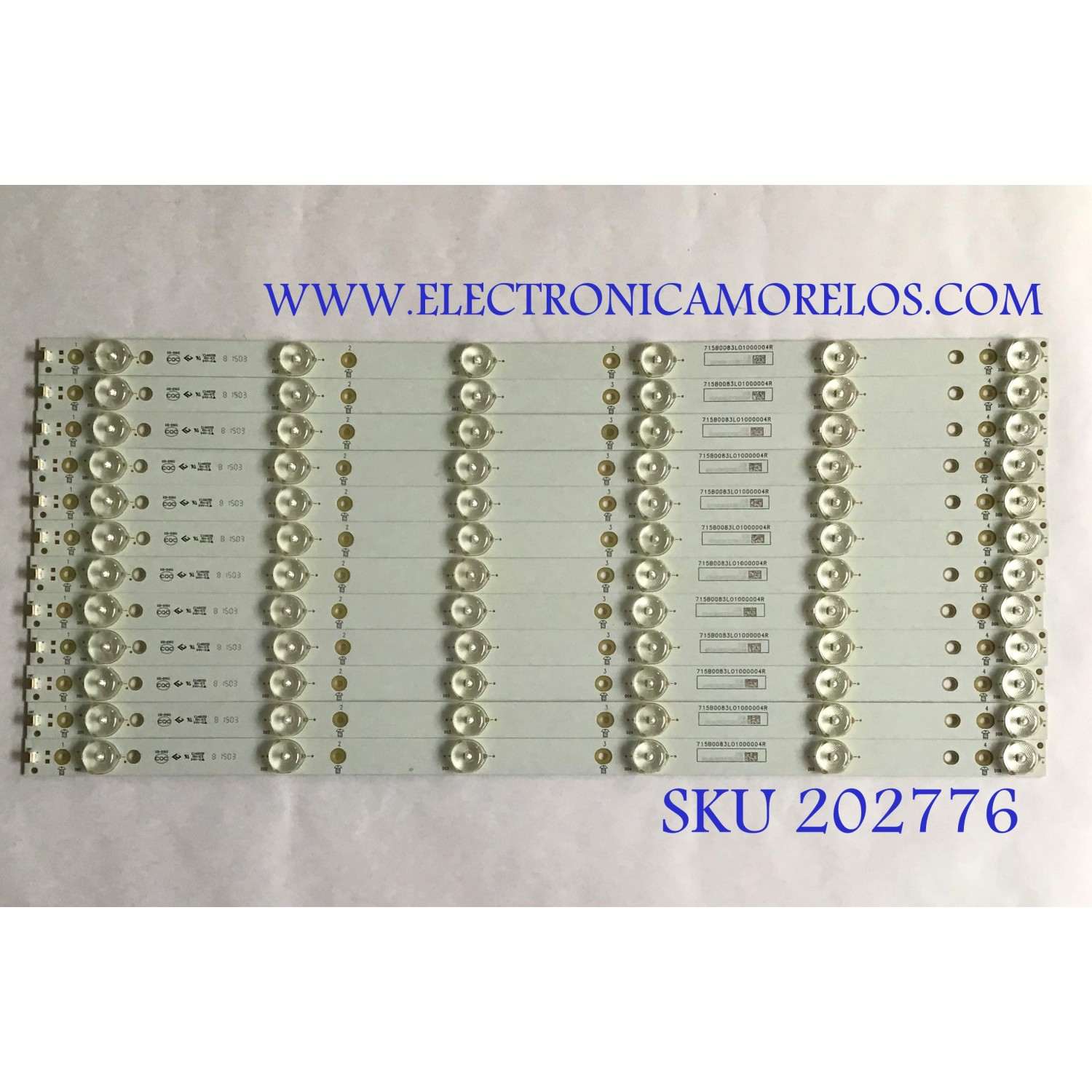 KIT DE LED'S PARA TV (12 PIEZAS) / VIZIO / 71B50083L01000004R / PANEL TPT500J1-HVN04 REV:S17TH / MODELOS E50-C1 LTC6SKAR / E50-C1 LTMWSKAR