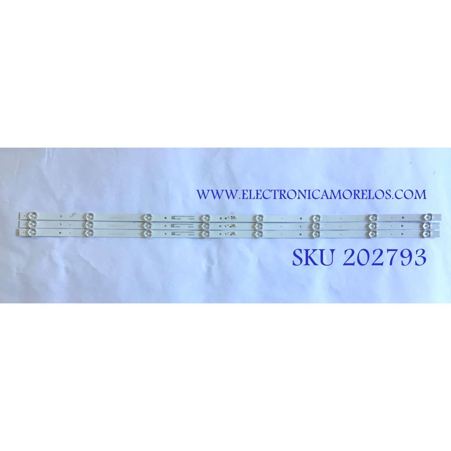 KIT DE LED'S PARA TV ONN (3 PIEZAS) / CRH-BX43K600NS3030T030888P / 205525 / M02Y154J51VC180920AL / PANEL'S CN430CN6210 / HV430FHB-N10 / MODELO ONC18TV001