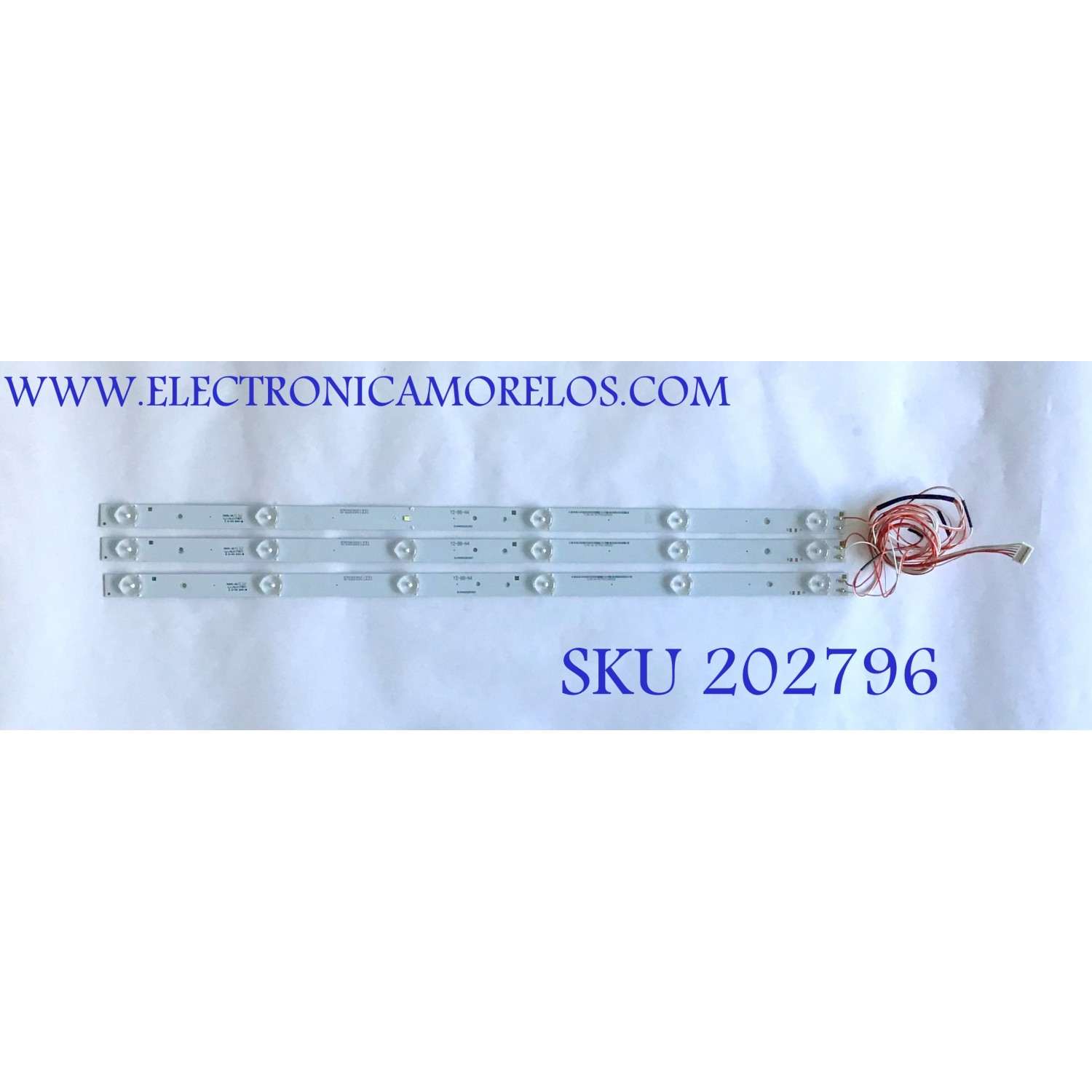 KIT DE LED'S PARA TV INSIGNIA (3 PIEZAS) / B-HWBB28D557 / 570202001231 / Y2-B6-N4 / PANEL SM275TCA08 / MODELO NS-28D220NA16