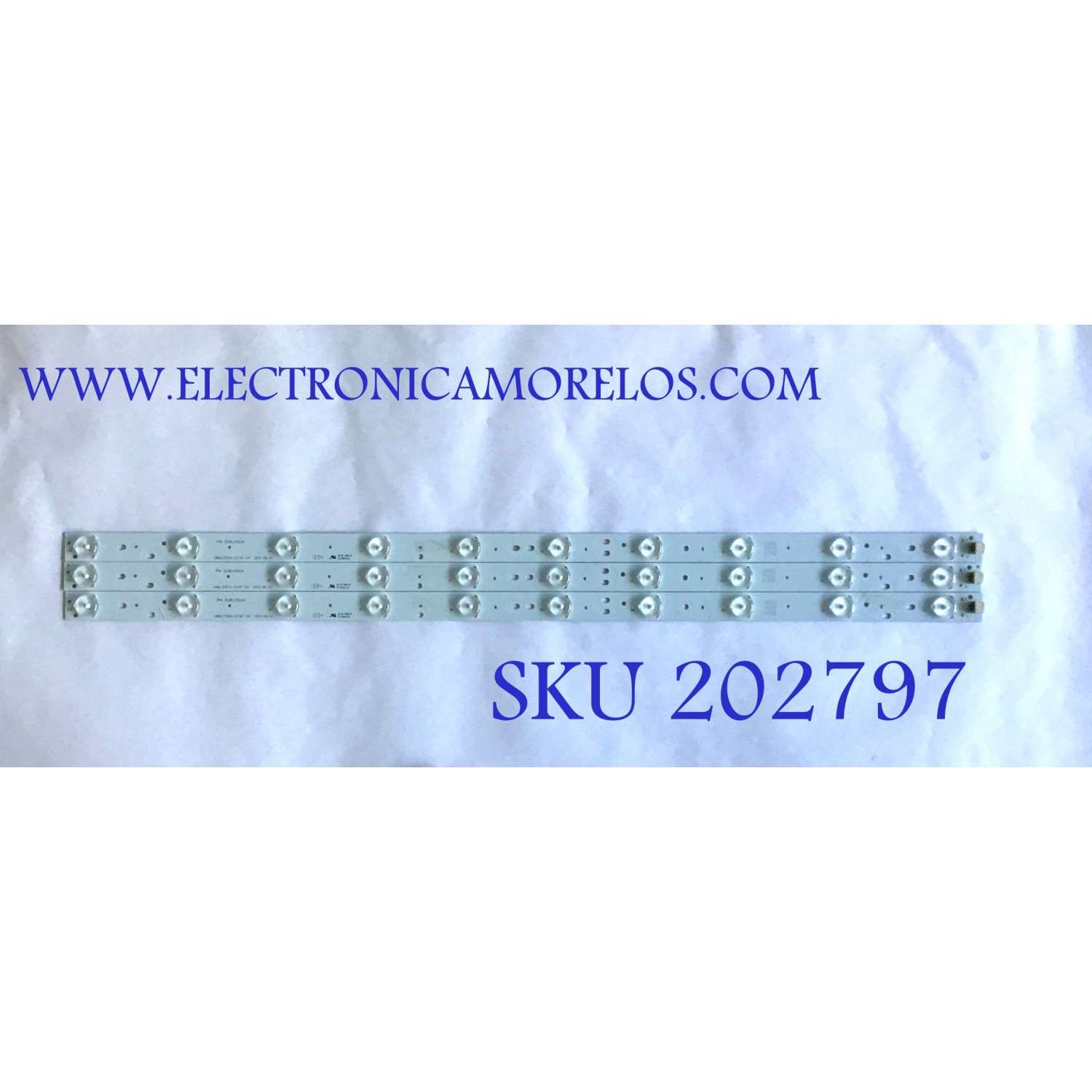 KIT DE LED'S PARA TV ELEMENT (3 PIEZAS) / 303BL315034 / GMBL315D10-ZC14F-04 / PANEL BLD315BA02 / MODELO ELEFT326 K1300