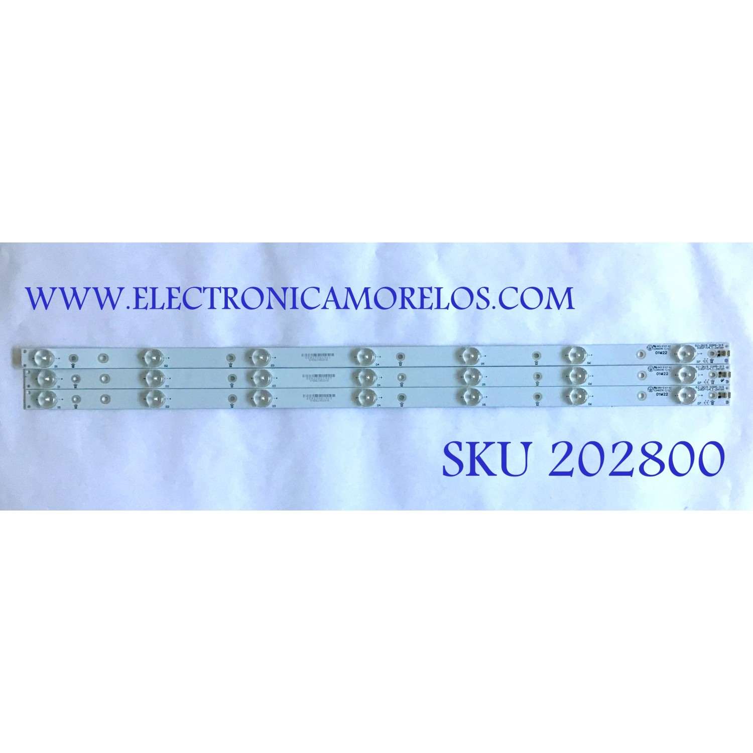 KIT DE LED'S PARA TV VIZIO (3 PIEZAS) / GJ-2K15-D2P5-315-D307-V4.1 / GJ-2K15-D2P5-315-D307-V4.1-ZENER / 01M22 / PANEL TPT315B5-HVN05.A / MODELOS E32-C1 / E32-C1 LTTWSJAR / D32X-D1