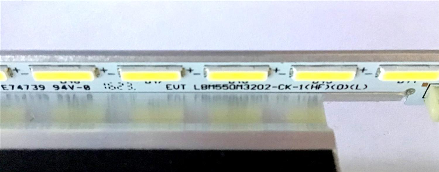 LED PARA TV LEECO / (1 PIEZA) / LBM550M3202-CK-1 / P90B997010100000LT / EVT LBM550M3202-CK-1-(HF)(0)(R) / EVT LBM550M3202-CK-1-(HF)(0)(L) / PANEL TPT550U1-QVN05.U REV:S000M / MODELO L554UCNN / 1.21 M X 18 CM / - Imagen 3