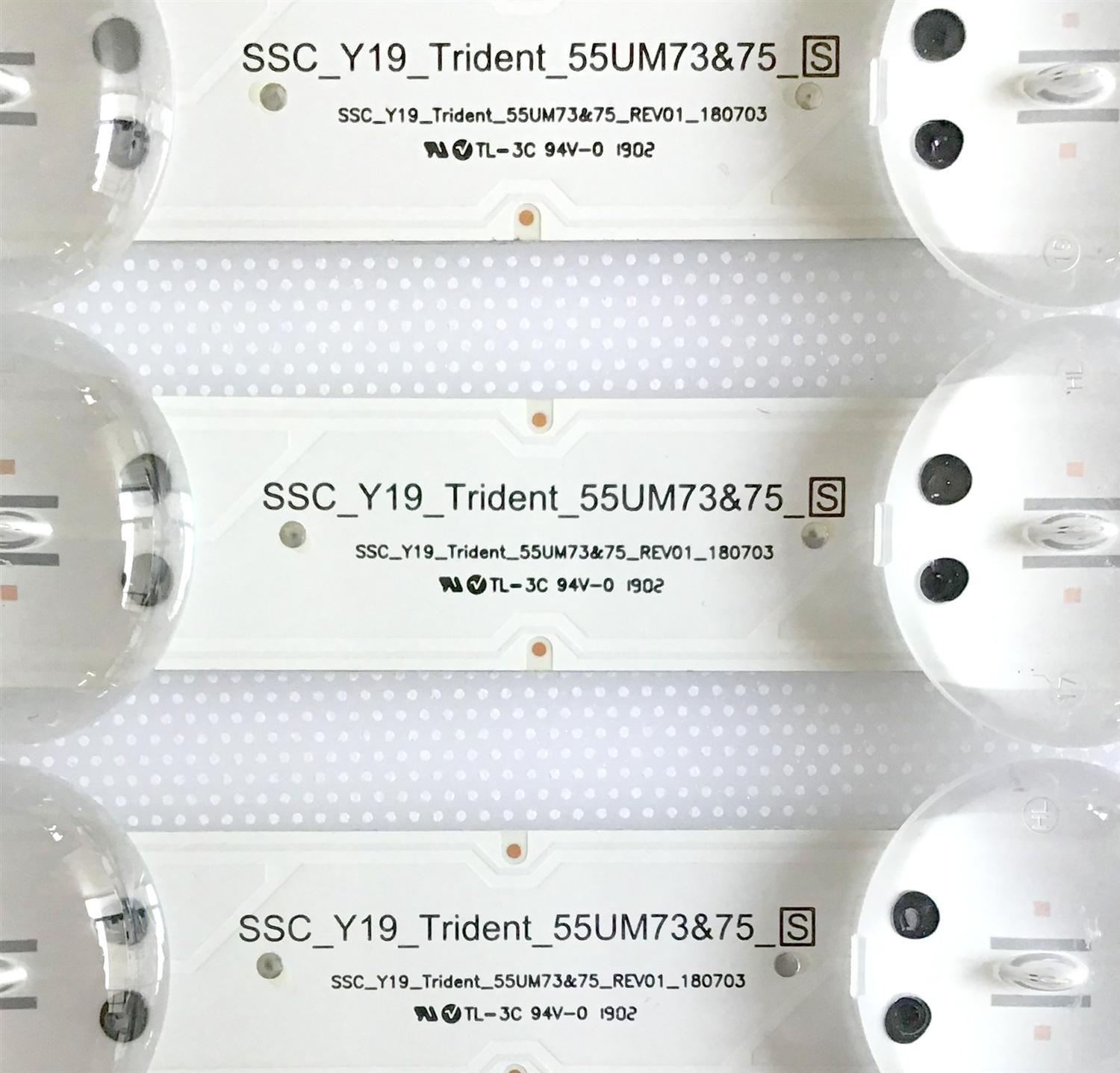 KIT DE LED'S PARA TV LG (4 PIEZAS) / EAV64592001 / SSC Y19 TRIDENT 55UM73 y 75 REV01 180703 / LGD 550Y5 / PANEL HC550DQG-SLXL3-9141 / MODELOS 55UM7300AUE / 55UM7300PUA BUSYDOR / 55UM7300PUA AUSYDJR - Imagen 3