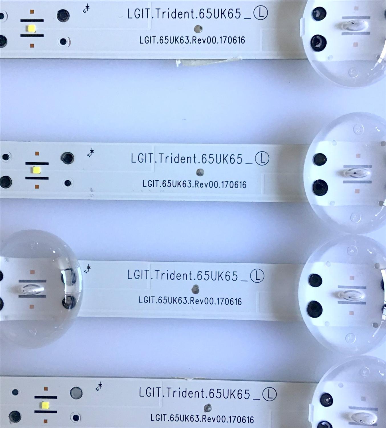 KIT DE LED'S PARA TV LG (4 PIEZAS) / EAV63993003 / 65UK63 / LGIT.TRIDENT.65UK65 / 3PCM00797A / PANEL NC650DQG-AAGX1 / MODELO 65UK6090PUA BUSVLOR / 73 CM / - Imagen 3