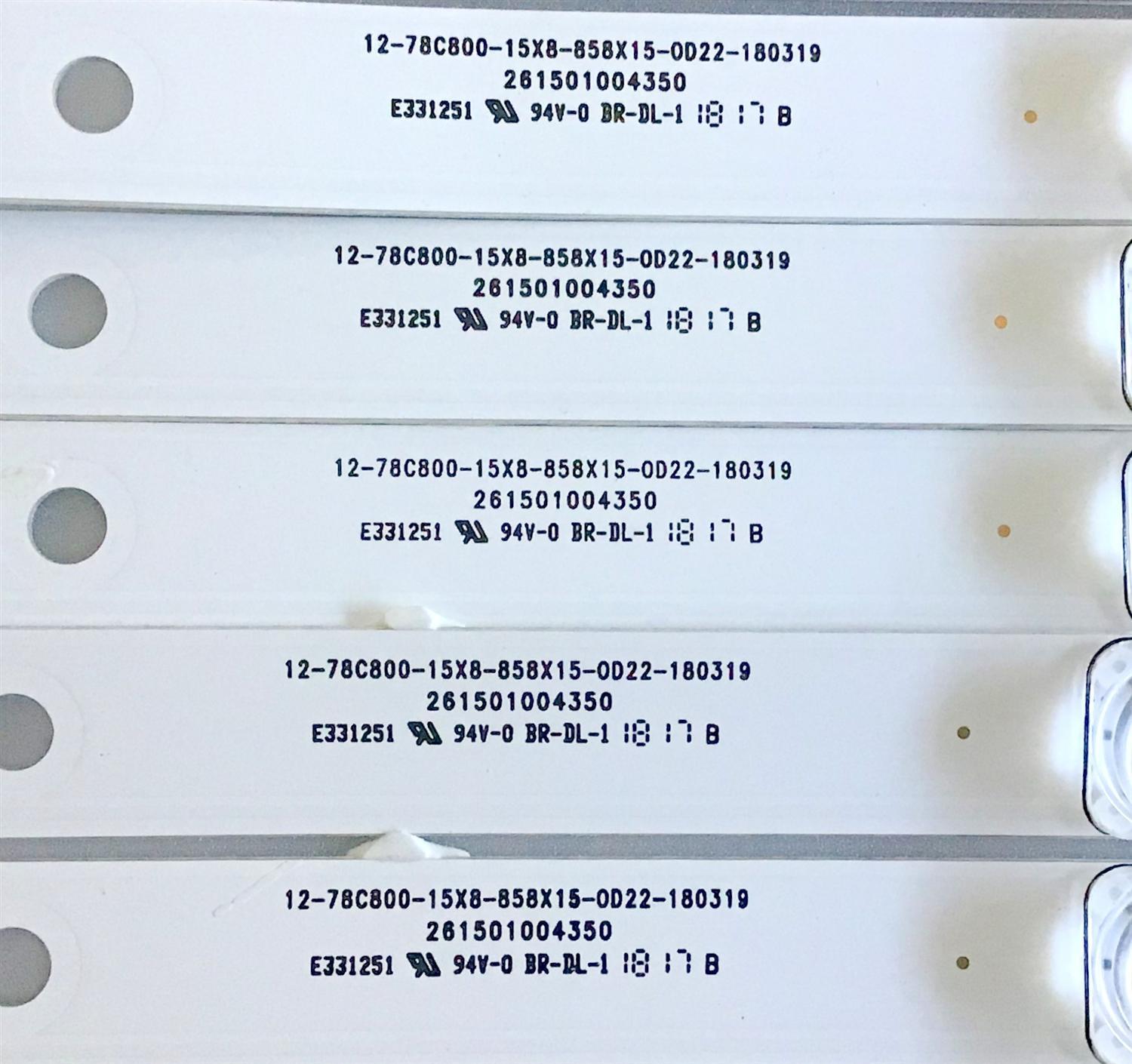 KIT DE LED'S PARA TV RCA / 261501004350 / 12-78C800-15X8-858X15-0D22-180319 / 230101010310 / YF-H02P003JE3D / PANEL LSC780FF01-W01 / MODELO RTU7877-B / 86 CM /         - Imagen 4