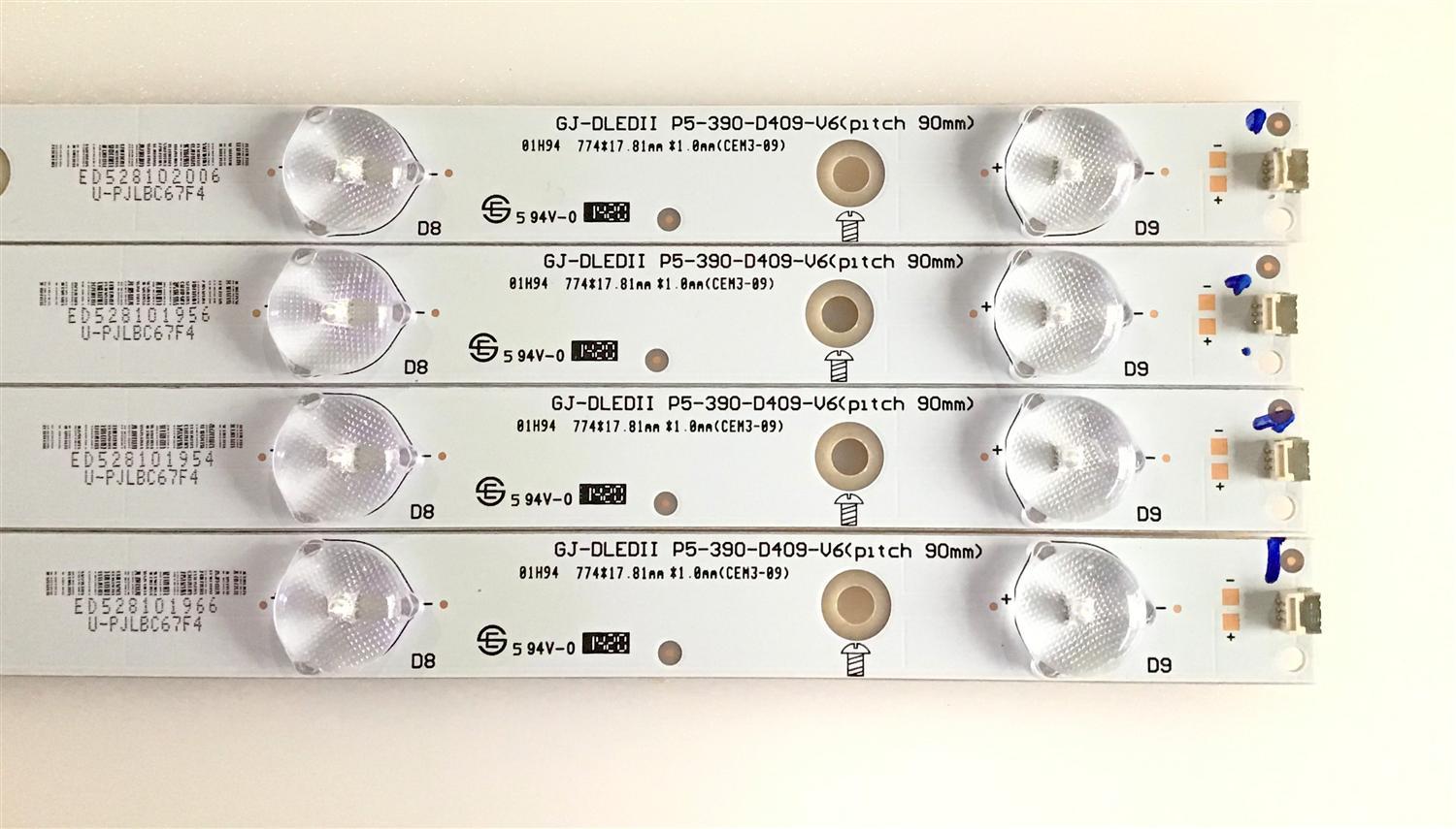 KIT DE LED'S PARA TV VIZIO (4 PIEZAS) / GJ-DLEDII / P5-390-D409-V6 / CEM3-09 / U-PJLBC67F4 / PANEL TPT390J1-HVN04 Rev S000Q / MODELOS E390-B1E LTFWPSDQ / E390-B1E LTTWPSDQ - Imagen 2