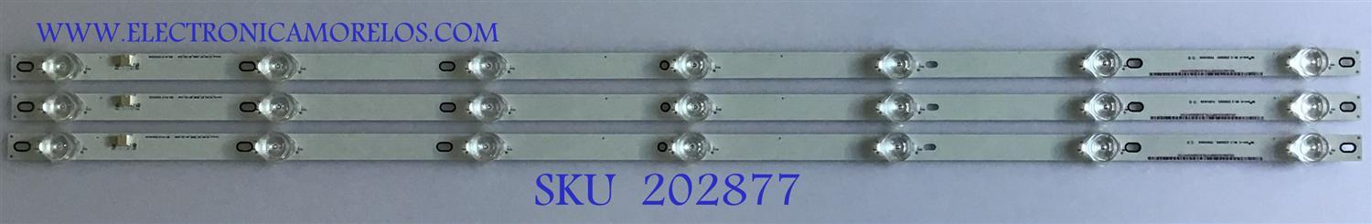 KIT DE LED´S PARA TV VIZIO ( 3 PIEZAS )  / INNOLUX_40_D03_3X7_3030C_D6T-2D1_C4D9 / E485186 / PANEL V400DJ2-D03 REV.C1 / MODELO V405-G9 LINIYAKV / V405-G9 LINIYANV / V405-G9 LINIYALV