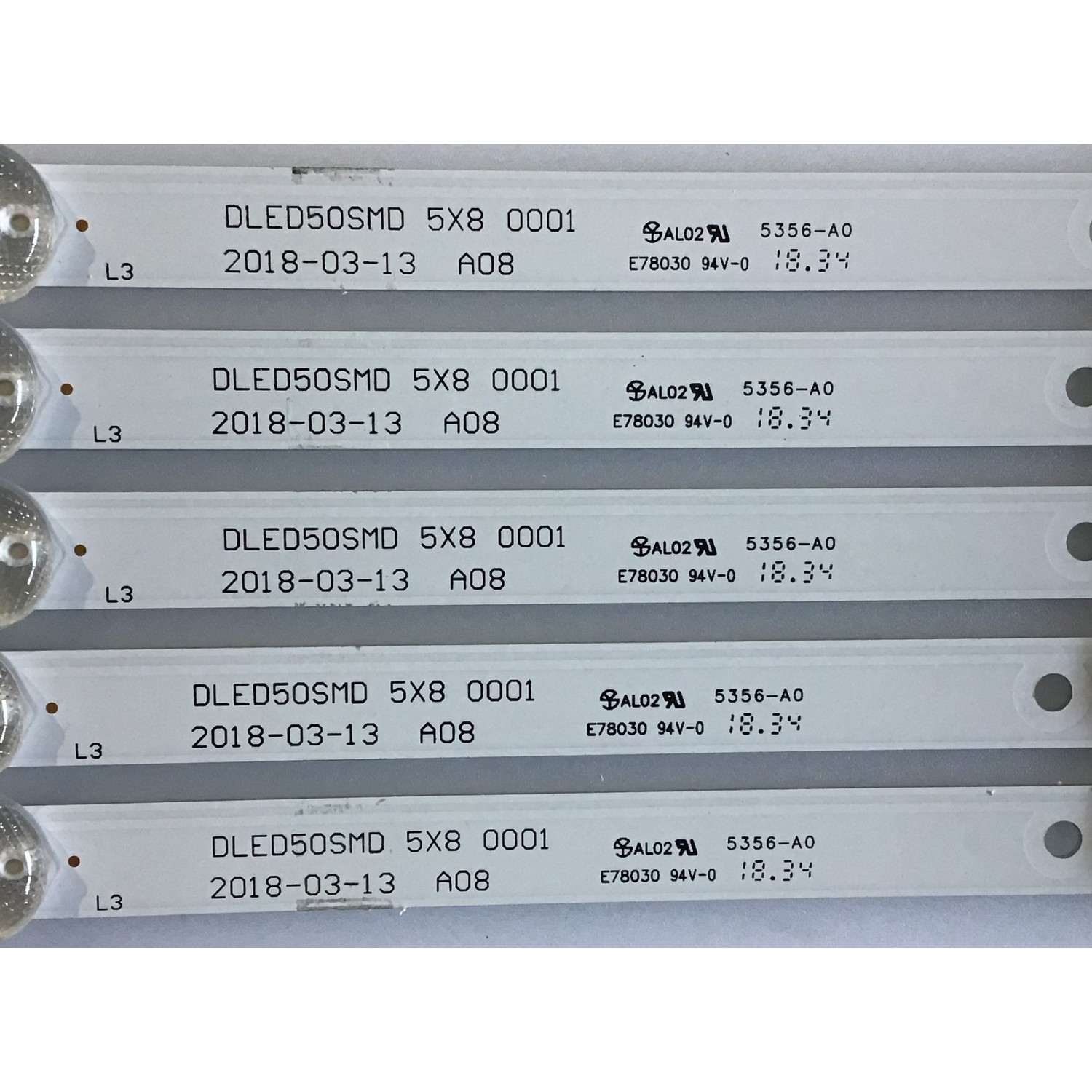 KIT DE LED'S PARA TV RCA (5 PIEZAS) / DLED50SMD 5X8 0001 / 50201008 / MODELO RNSMU5036-B / 96 CM /  - Imagen 2