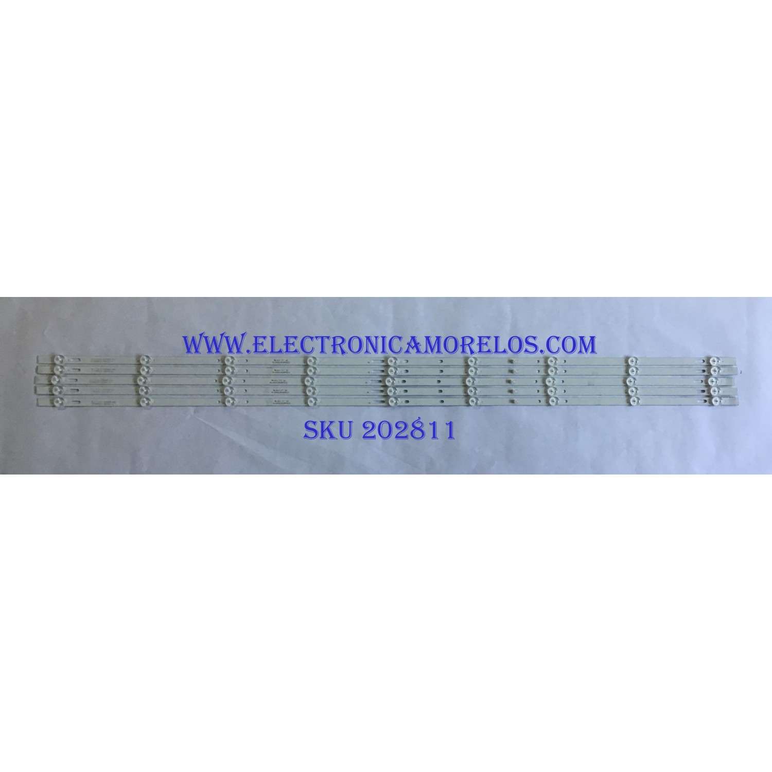 KIT DE LED'S PARA TV RCA (5 PIEZAS) / DS-LS55LB-5X9-MCPCB-V2 / T190H04I2 / 2055K06-001 / PANEL LSD550BA01 / MODELO RTU5540-D