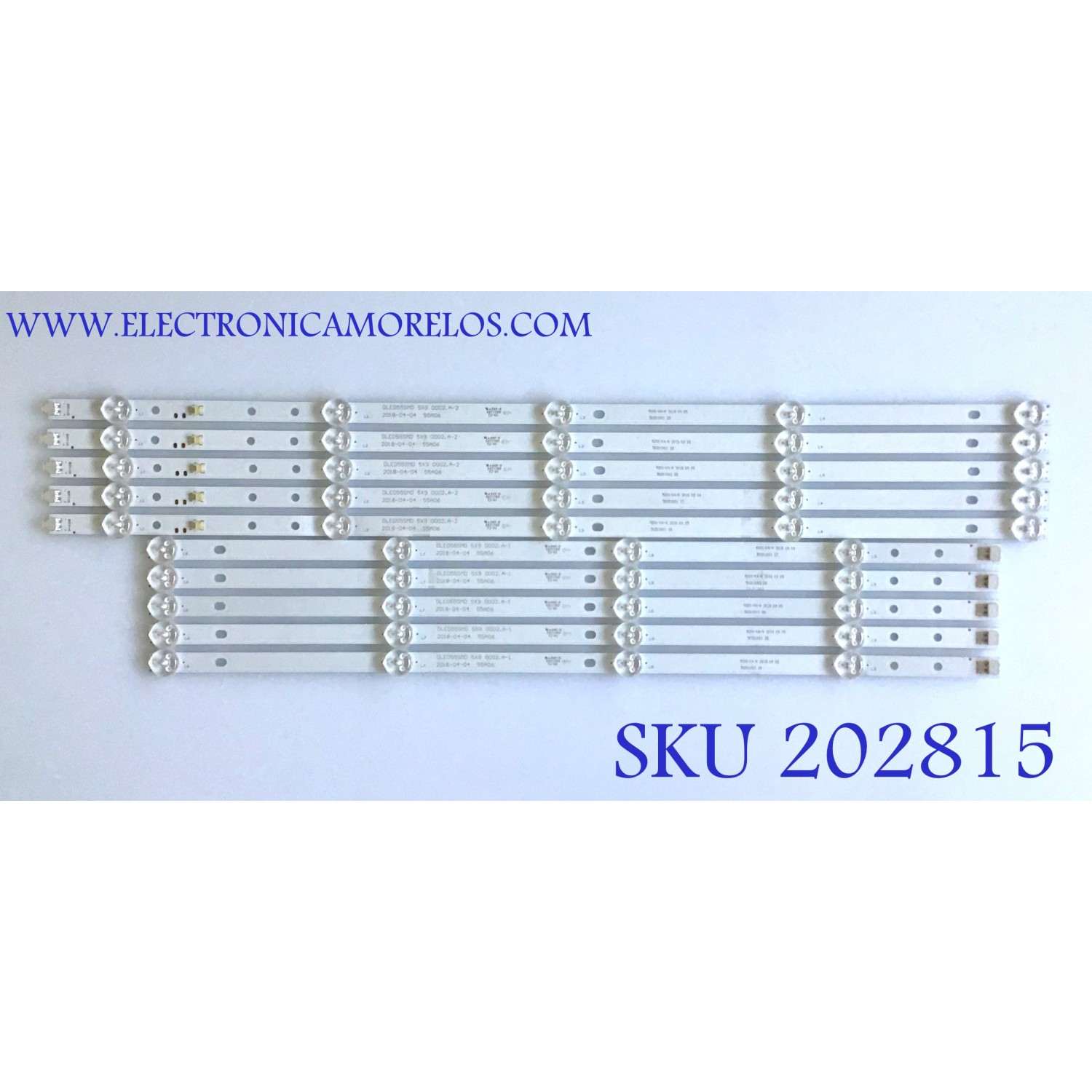 KIT DE LED'S PARA TV RCA (10 PIEZAS) / DLED55SMD 5X9 0002.A-2 / 55A06 / 50201001 / PANEL'S LC546PU2L  / LK550RA1A08 / MODELO RNSMU5536-B