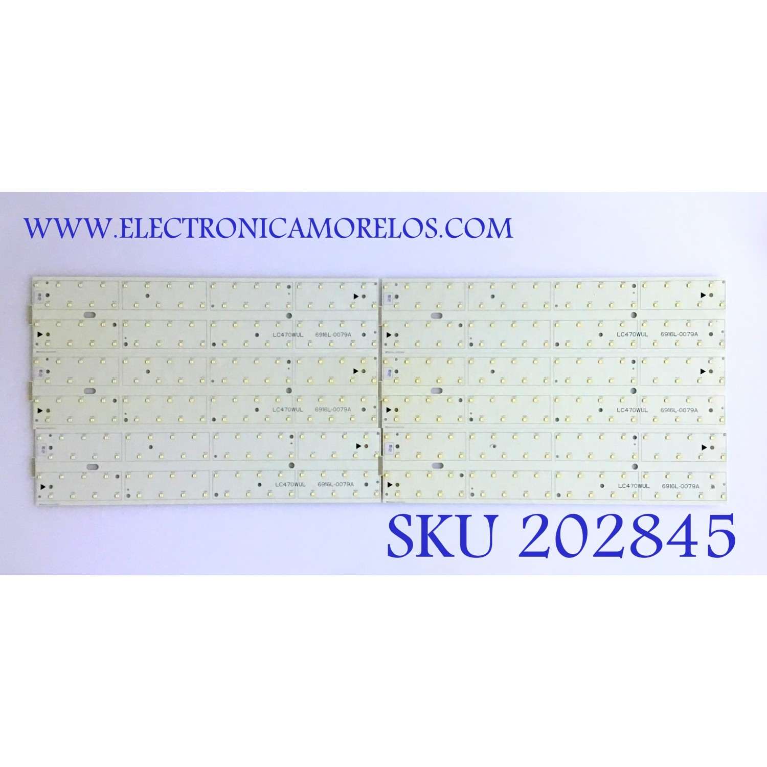 KIT DE LED'S PARA TV LG (10 PIEZAS) ((COMPLETO)) / 6916L-0079A / 470065 / 0948(090829) / PANEL LC470WUL / MODELO SV472XVT / 52 CM X 11 CM / 