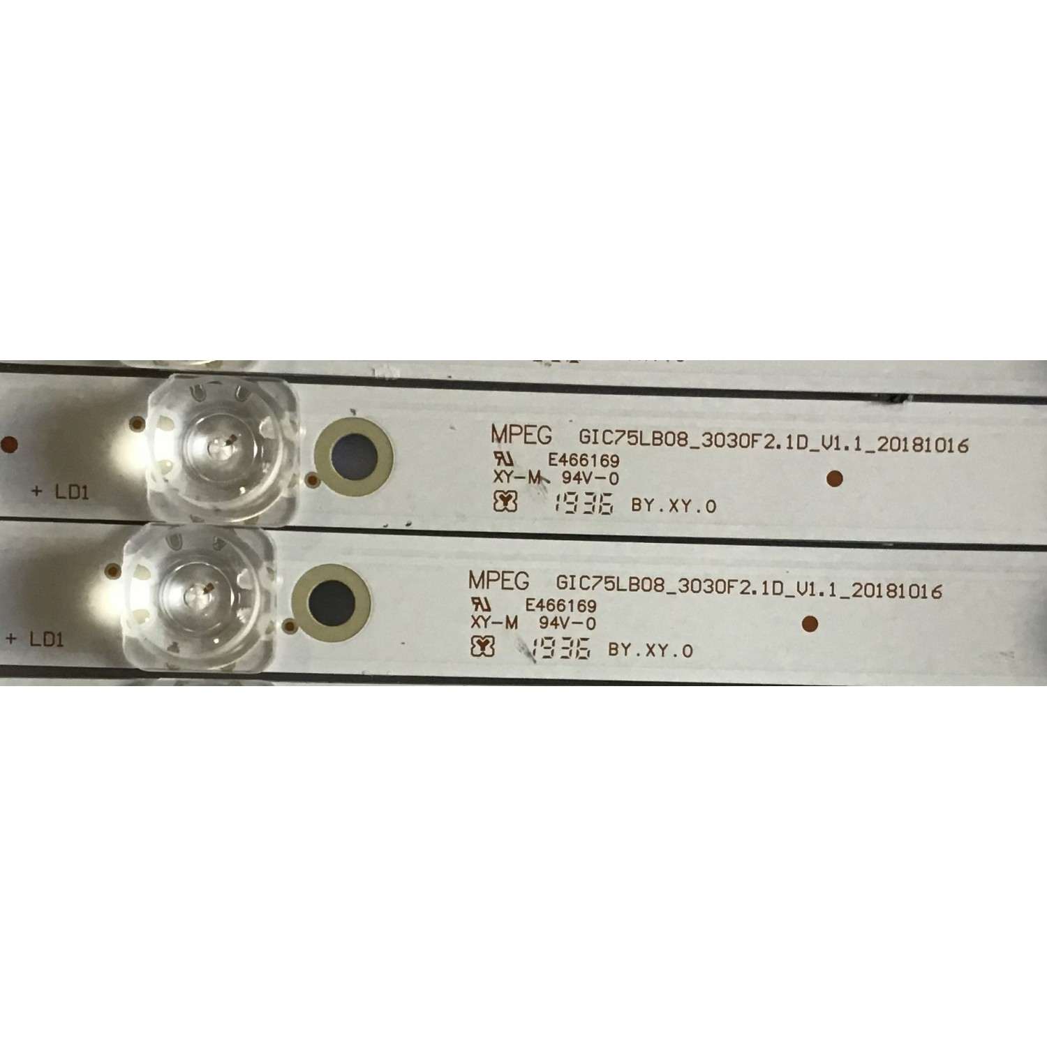 KIT DE LEDS  PARA TV TCL ( 12 PZ ) / GI75LB08 / 4C-LB7507-ZM03J / GI75LB08_3030F2.1D_V1_20181016 / PANEL LVU750NDBL / MODELO 75R615 - Imagen 3