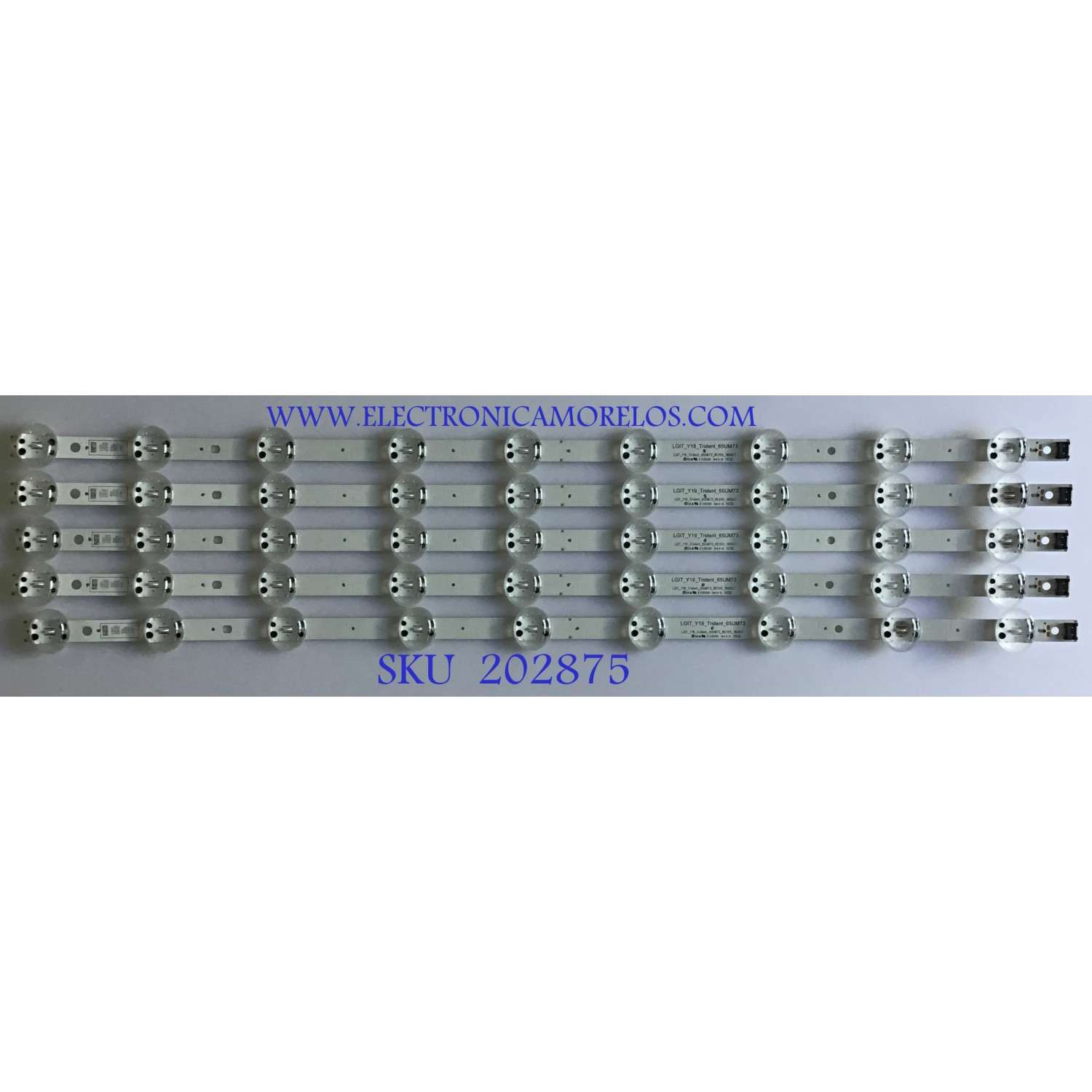 KIT DE LEDS PARA TV LG ( 5 PZ ) / EAV64592101 / LGIT_Y19_TRIDENT_65UM73 / 1A51B / PANEL NC650DQG-AAHX1 / MODELOS 65UM7300AUE / 65UM7300PUA.BUSYDOR