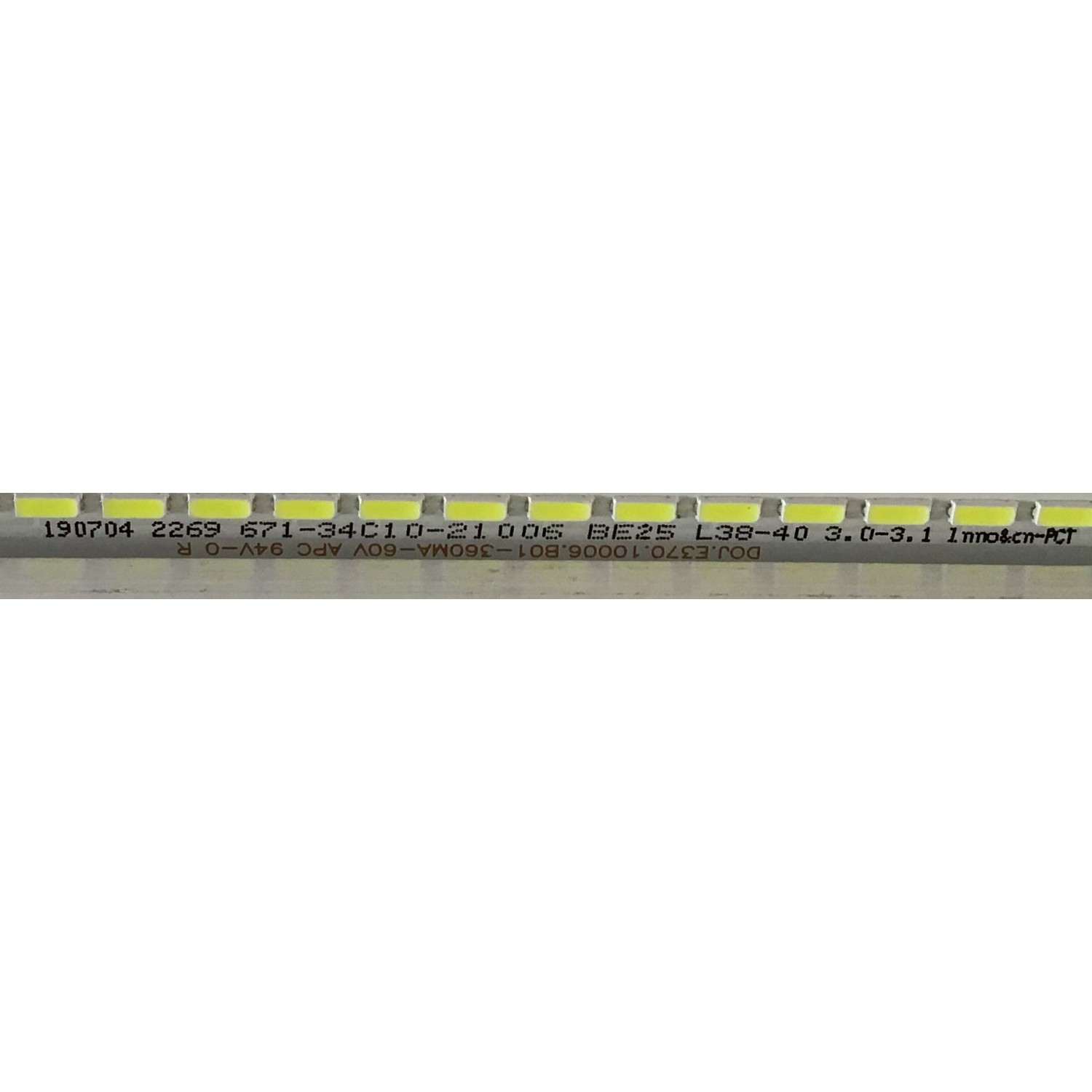 LED PATA PARA MONITOR VIOTEK ( 1 PIEZA ) / DOJ.E370.10006.B01-360MA-60V / 190704 / 671-34C10-21005 / 671-34C10-21006 / PANEL LSM340YP03-M04 / MODELO GNV34DB / 80 CM X 8 CM / - Imagen 2