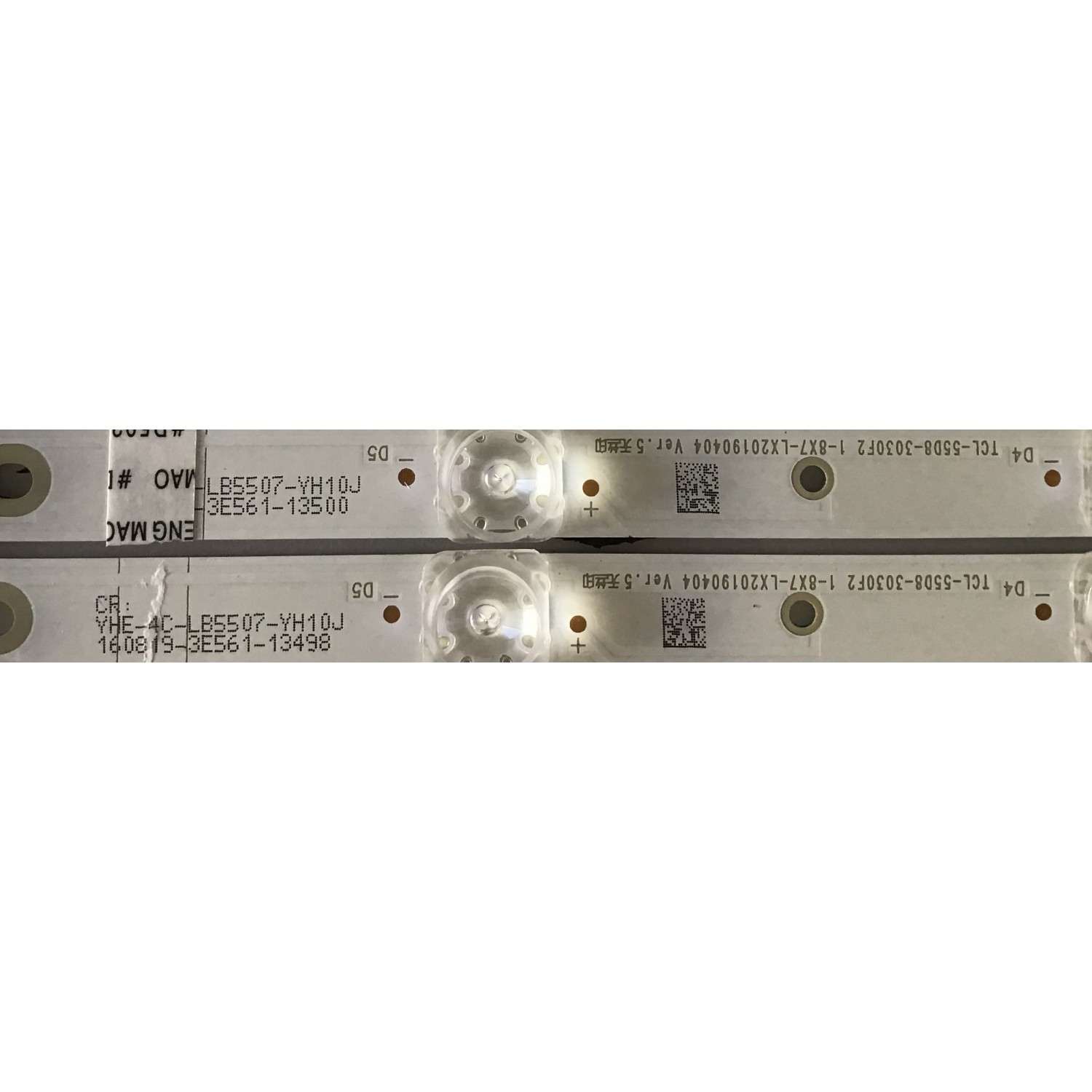 KIT DE LED'S PARA TV TCL ( 8 PIEZAS ) / TCL-55D8-3030F2 / YHE-4C-LB5507-YH10J / 1-8X7-LX20190404 / PANEL LVU550NEBL / MODELO 55S525 - Imagen 4