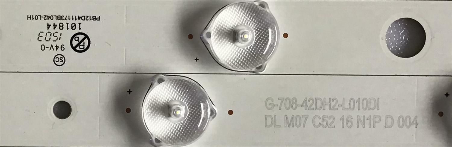 KIT DE LED'S PARA TV SIGCUS (8 PIEZAS) / PB12D411173BL042 / G-708-42DH2-L010DI / PANEL TLV4231-03 / MODELO  - Imagen 3
