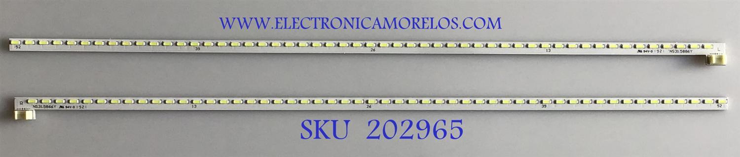 KIT DE LEDS PARA MONITOR ACER (2 PIEZAS) / NS31-5886Y / F90617 / 1M0C162DW / PANEL TPT315B5-QHBN0.K REV:A9P3G A / MODELO ET322QU