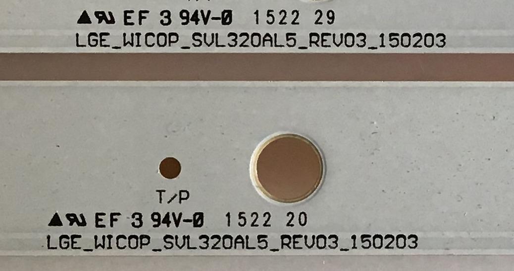 KIT DE LEDS PARA TV LG (2 PIEZAS) / LC32490152A / LGE_WICOP_SVL320AL5_REV03_150203 / 150203 / PANEL NC320DXE-SADP2 / MODELO 32LF510B - Imagen 2